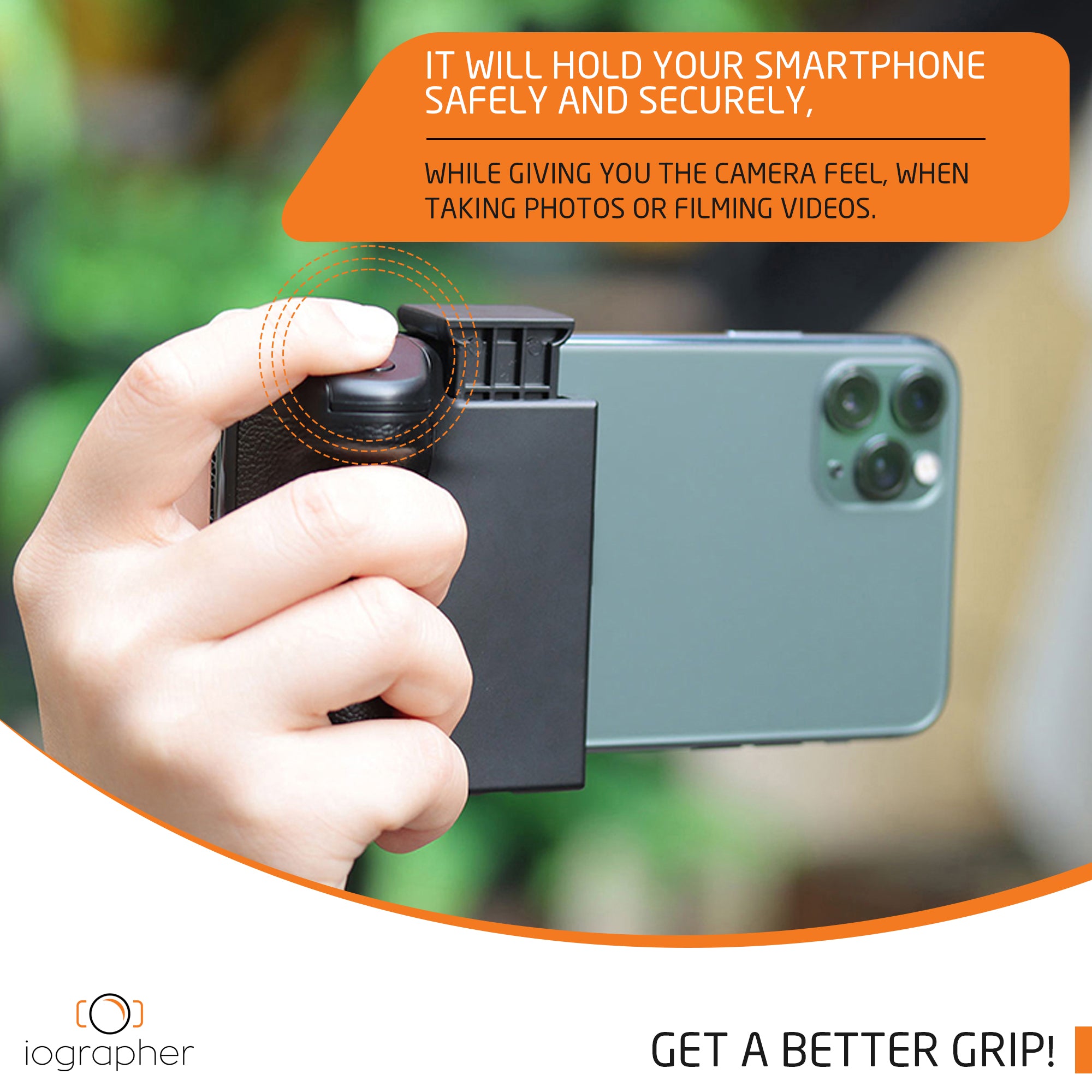 iOgrapher Smartphone Grip with Removable Bluetooth Shutter Release & Tripod Mount - Perfect for Vlogging, Filmmaking, and Mobile Photography