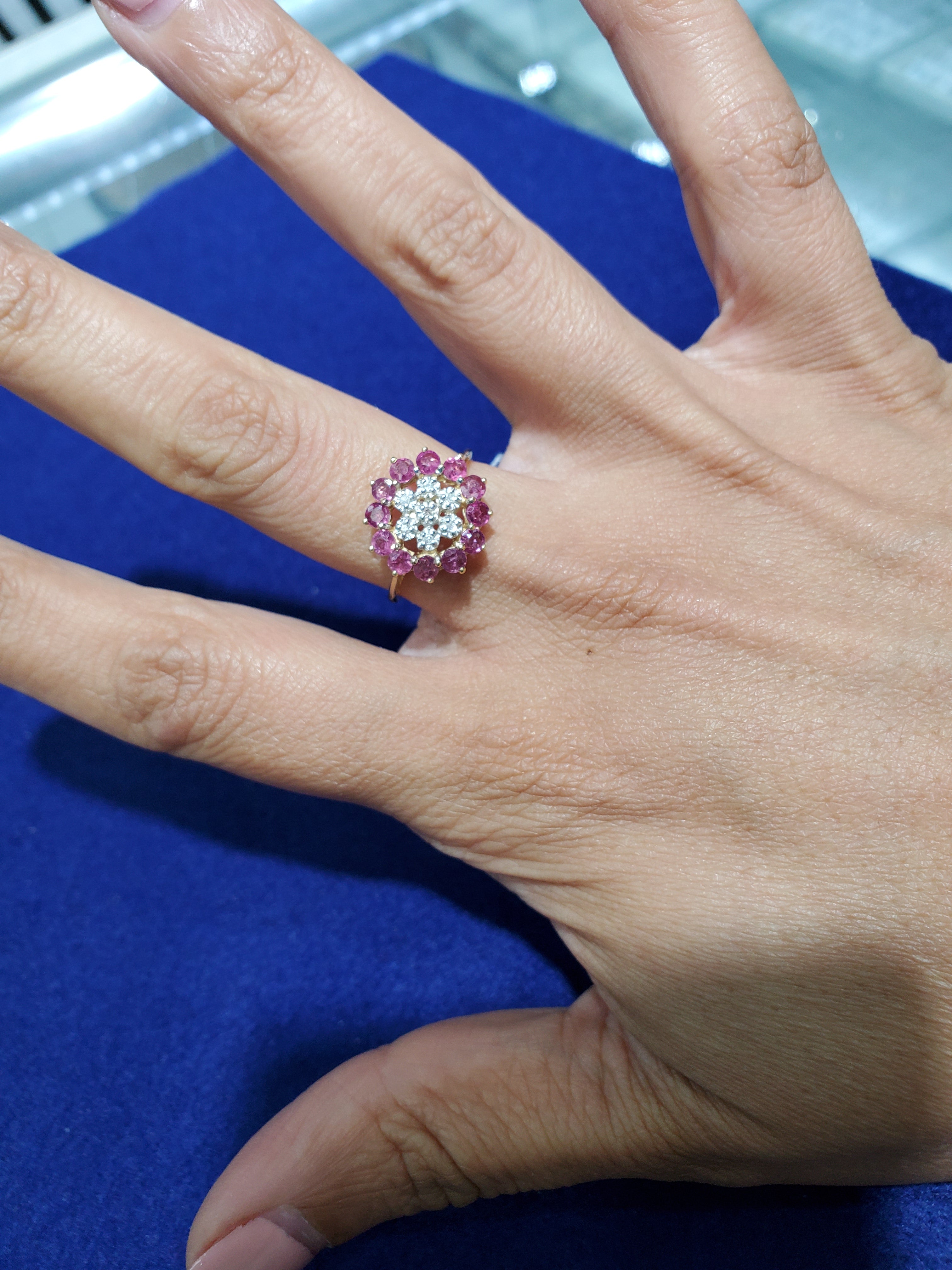 1.00cttw Ruby & Diamond Sunburst Ring in 14k Yellow Gold – Elegant Statement Jewelry for Women, Perfect for Weddings, Anniversaries & Special Occasions