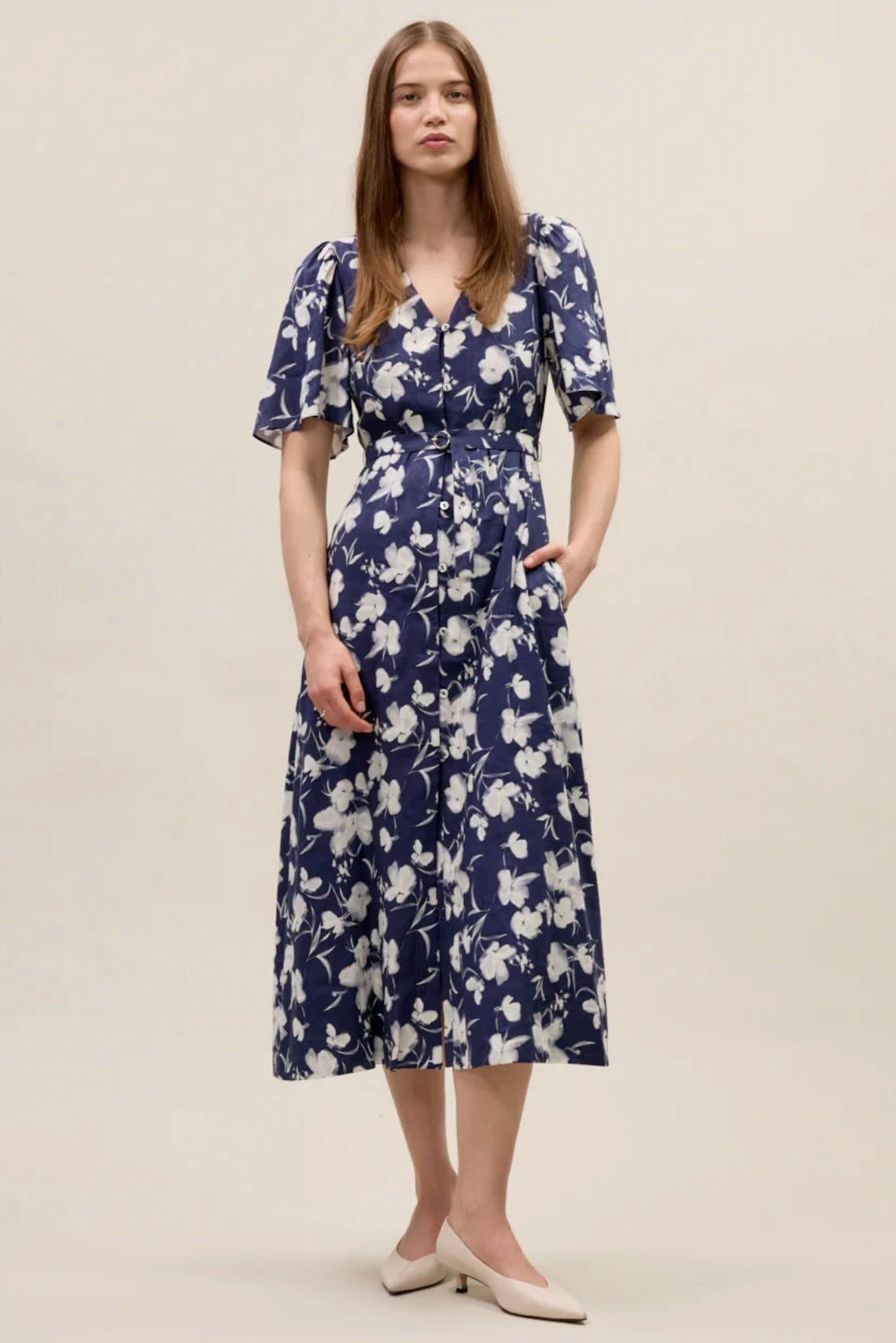 Bea Linen Maxi Dress for Women - Flowy Summer Beach Dress with Pockets, Boho Chic Long Dress for Vacation, Outdoor & Casual Wear