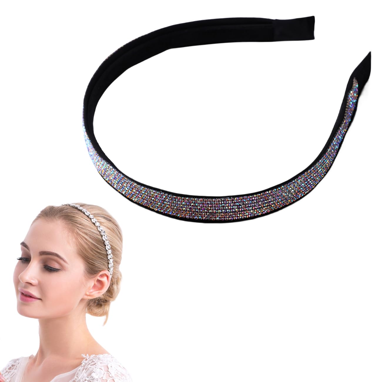 Traziewell Women's Rhinestone Crystal Headbands - Non-Slip Fashion Hair Accessories for Women (Style 2905) - Perfect for Weddings, Parties, and Everyday Wear