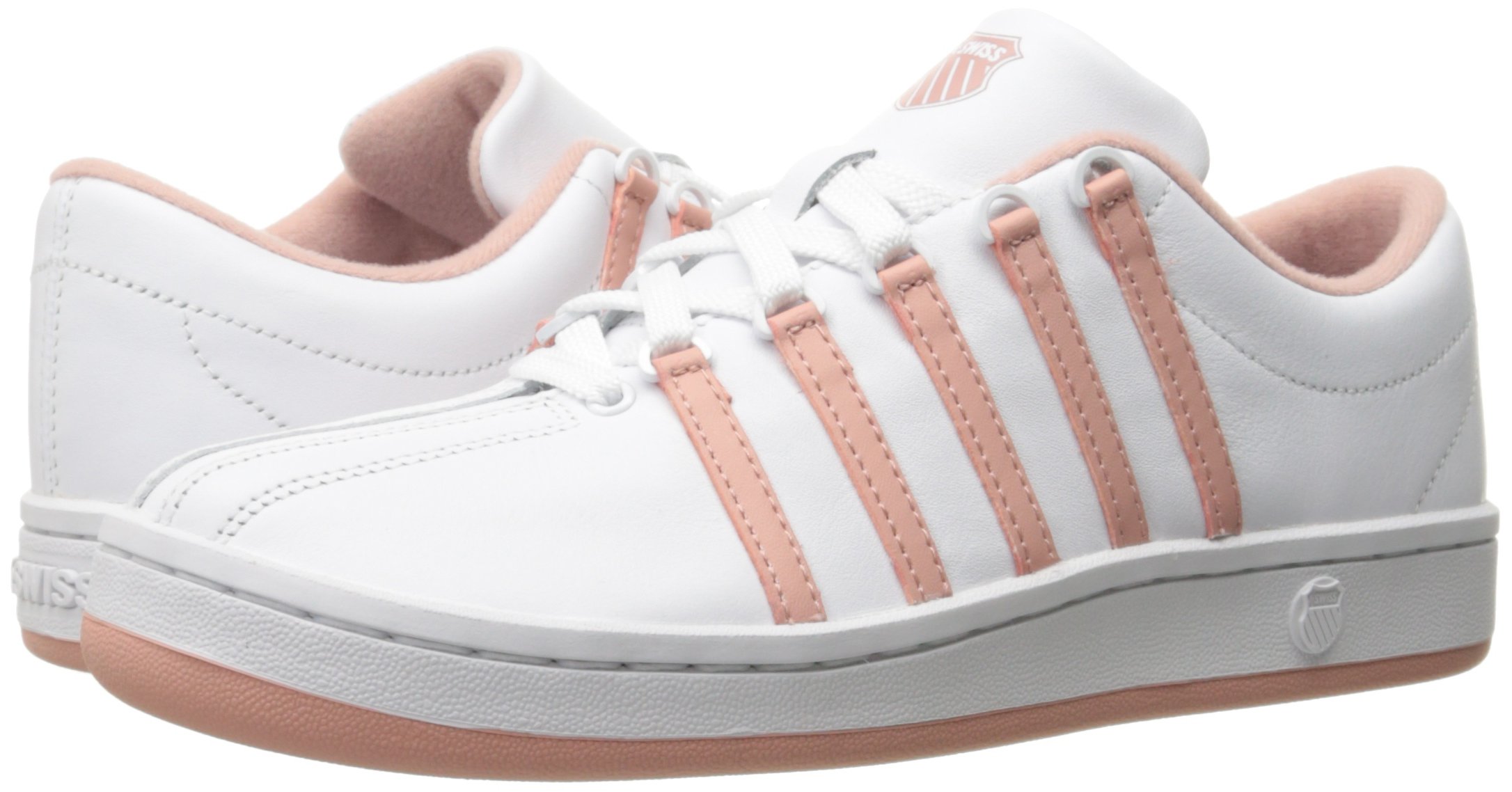 K-Swiss Women's Classic '88 White Leather Fashion Sneakers - Retro Tennis Shoes for Women - Perfect for Casual Wear, Gym & Street Style