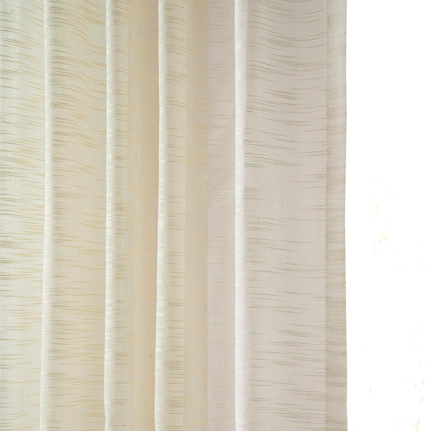 Breathable Cream Open Weave Linen Blend Sheer Curtains for Living Room & Bedroom - Light Filtering Window Drapes for Privacy & Natural Light