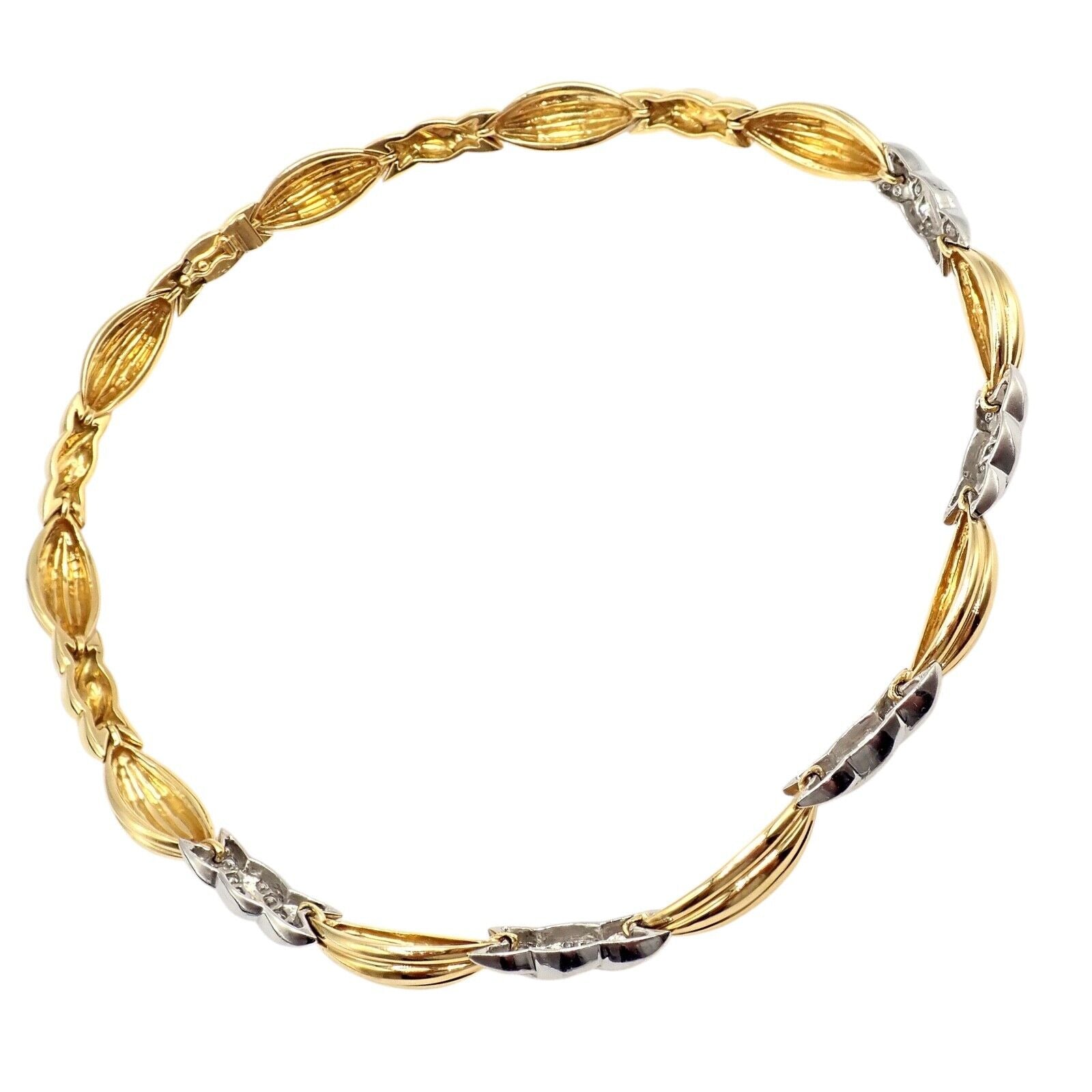 Authentic Tiffany & Co 18k Yellow & White Gold 4 Carat Diamond Candy Necklace - Elegant Jewelry Gift for Women, Perfect for Anniversaries & Special Occasions
