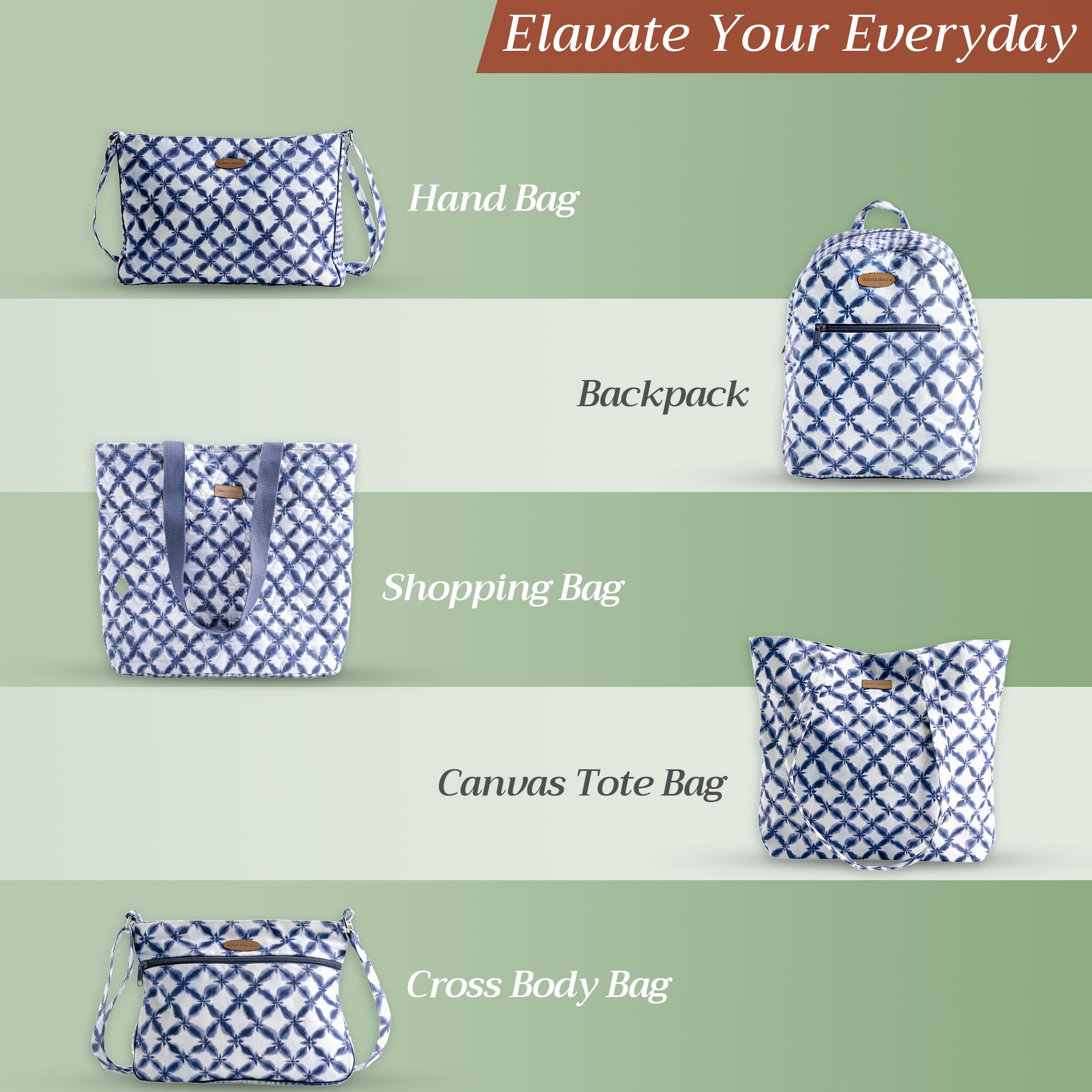 Hermine Weekend Bag - Cotton Quilted Duffel Overnight Luggage for Travel, Gym & Business | Perfect Gift for Men & Women | Great for Family Trips & Business Travel | Shibori Pattern | Durable & Stylish Weekender Bag for Workouts, Vacations & Commuting