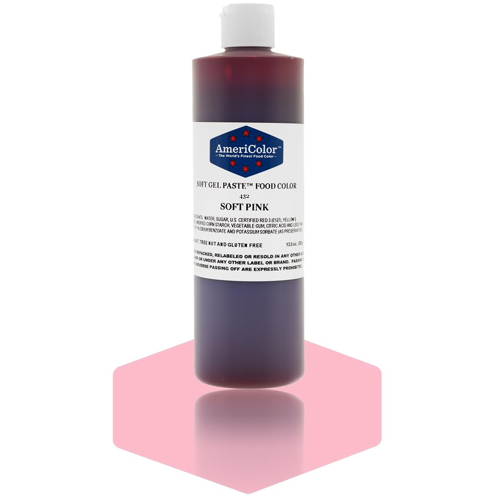 Soft Pink 13.5 oz Gel Food Coloring - Vibrant Cake Decorating, Cookie Icing & Candy Making Paste for Baking & Desserts