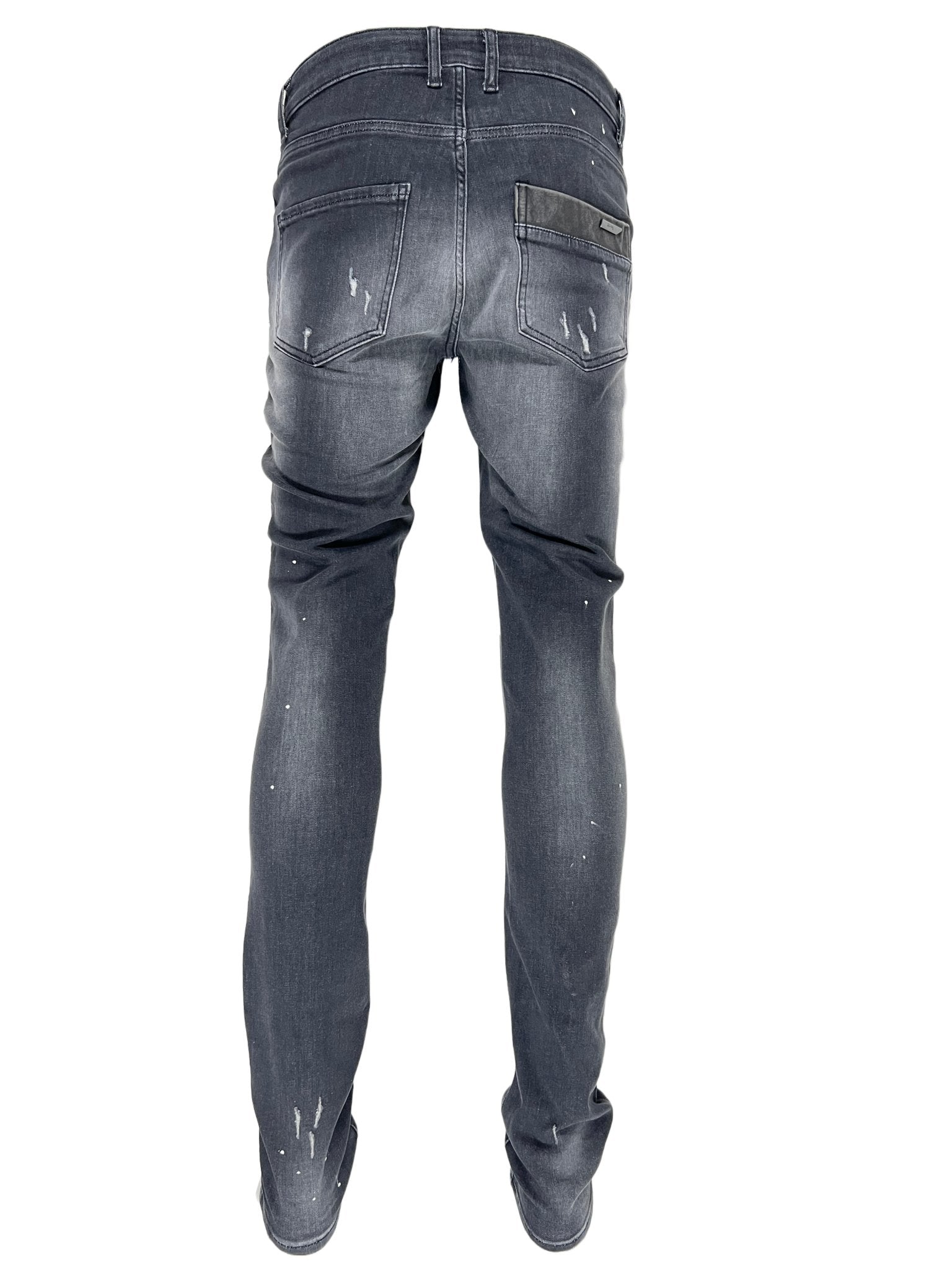 Rh45 Od10 Men's Slim Fit Distressed Denim Jeans in Grey - Perfect for Casual Wear and Street Style Outfits
