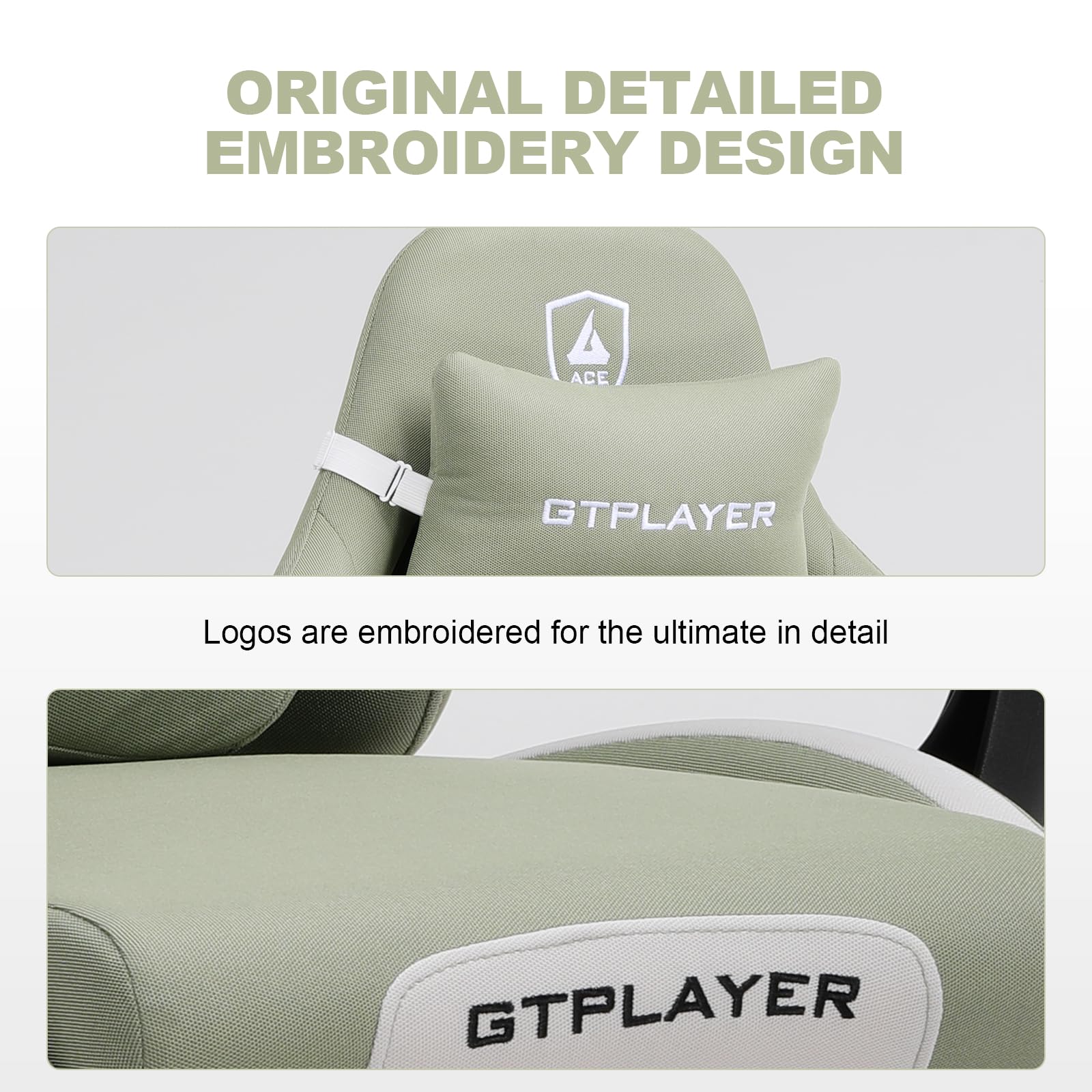 GTPLAYER Ergonomic Gaming Chair with Breathable Fabric & Pocket Spring Cushion - Adjustable Footrest & Lumbar Support Computer Chair for Adults (Green) | Perfect for PC Gaming, Office Work & Home Entertainment