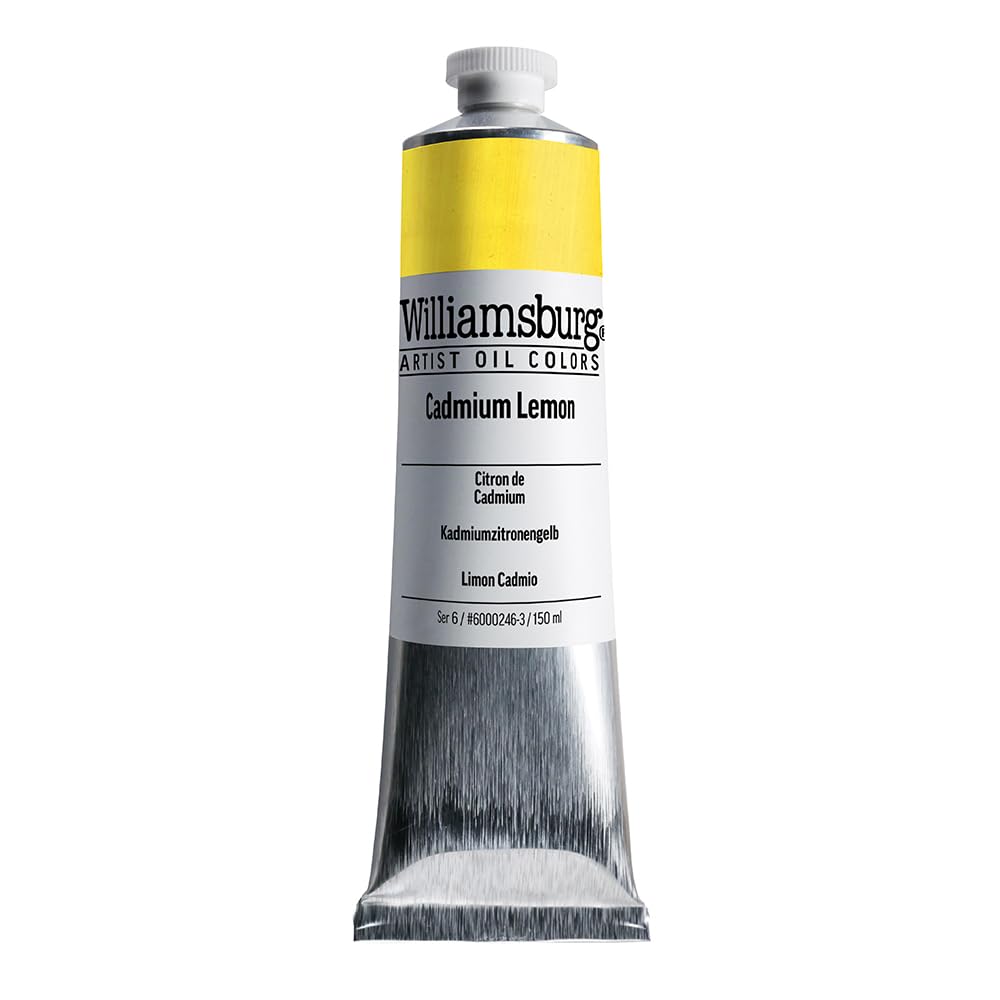 GOLDEN Williamsburg Artist Oil Colors - Cadmium Lemon (150ml Tube) | Professional Opaque Oil Paint for Canvas Painting & Fine Art