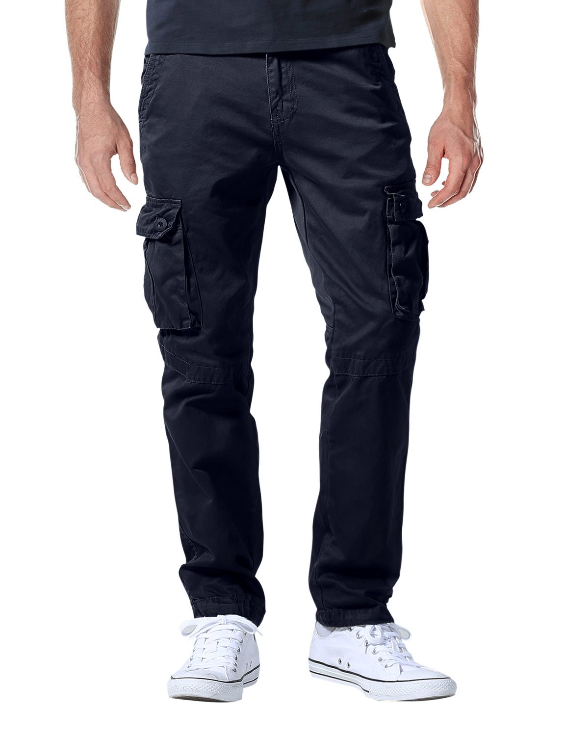 Men's Athletic-Fit Cargo Pants - Comfortable Stretch Workout & Outdoor Hiking Pants - Perfect for Gym, Running, Travel & Casual Wear