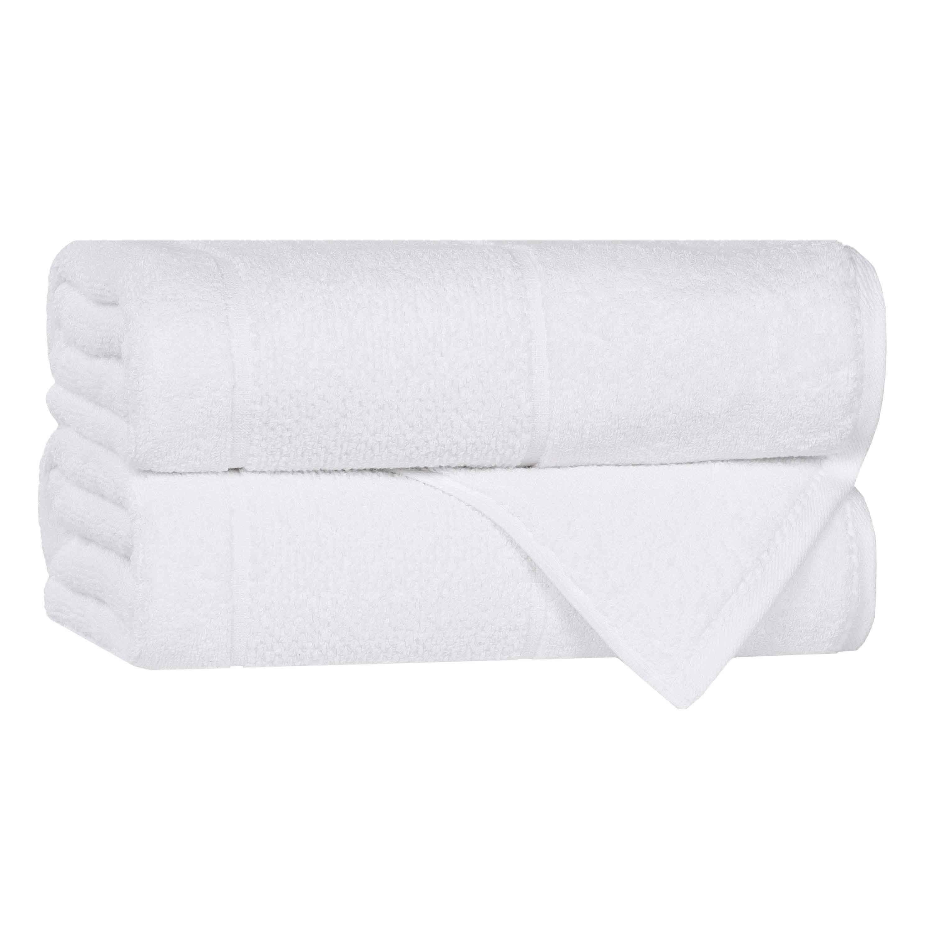 Premium Cotton Bath Towels Set of 2 - Extra Large, Soft & Absorbent - Luxury Broad Border Design for Spa, Bathroom & Beach Use
