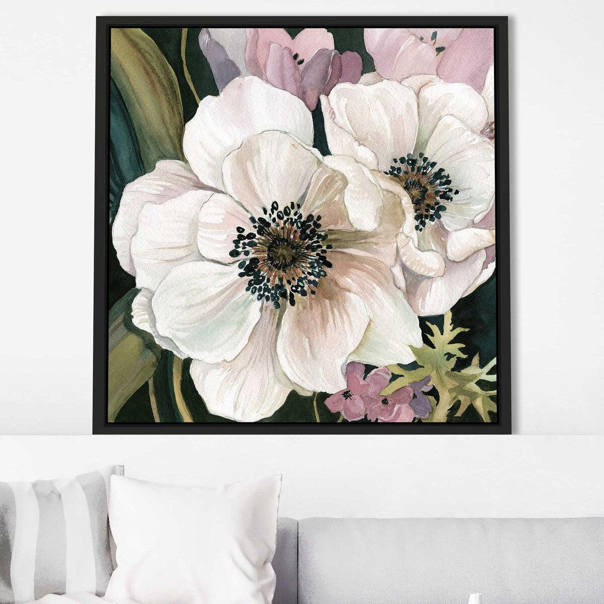 Anemone Study I by Carol Robinson - Premium Floating Canvas Wall Art Print - Perfect for Living Room, Bedroom & Office Decor