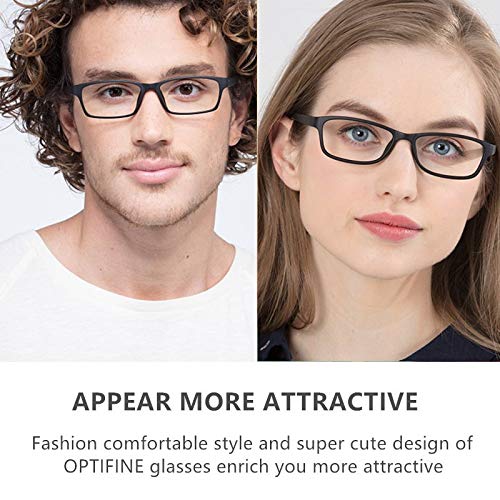 Blue Light Blocking Glasses for Women & Men - Anti Glare Computer Reading Glasses with Magnification - Rectangle Eyeglass Frames for Office Work, Screen Time & Digital Eye Strain Relief