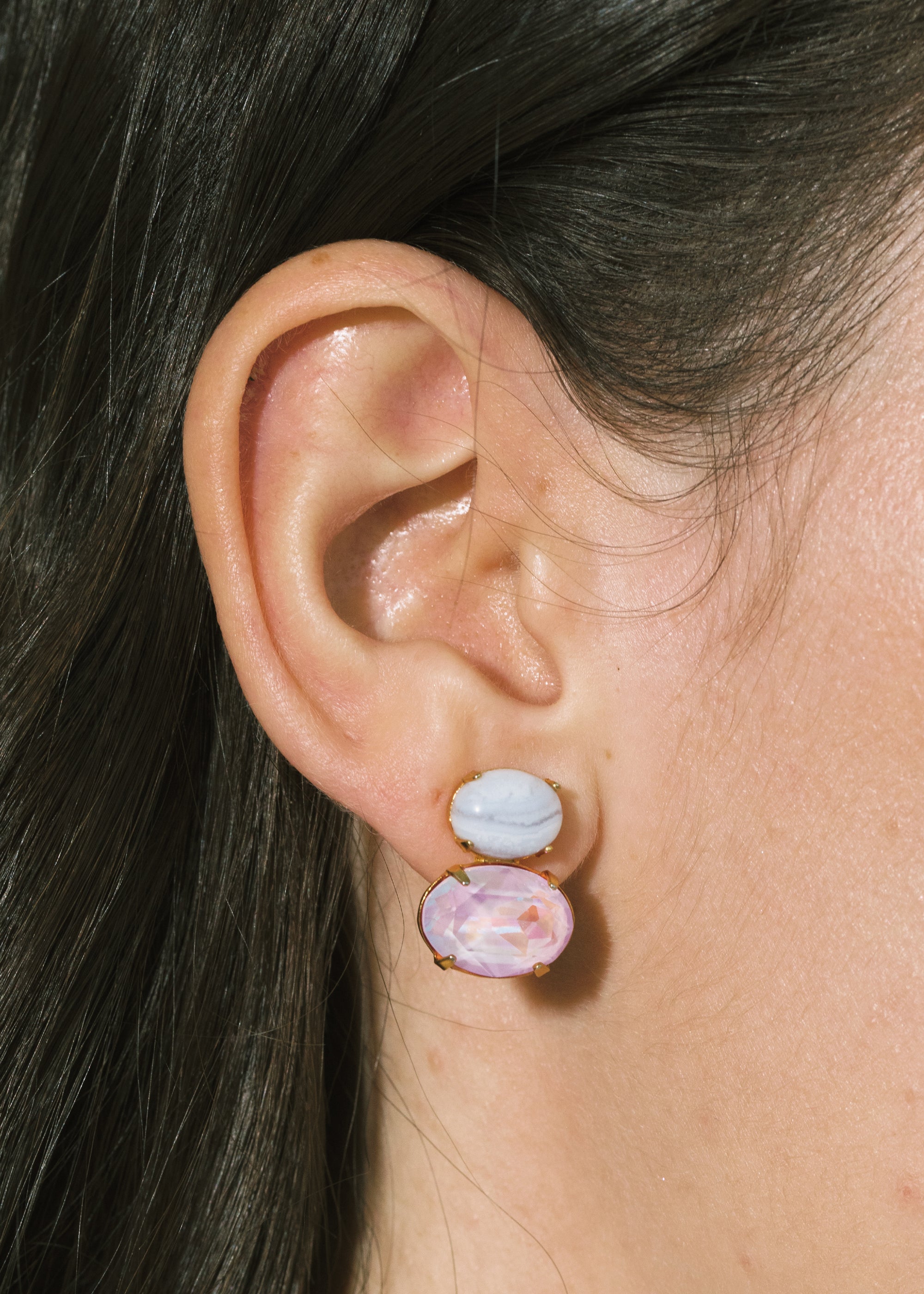 Yvette Elegant Agate Drop Earrings for Women - Natural Stone Dangle Earrings for Party, Wedding & Everyday Wear