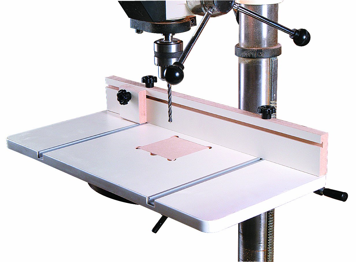 MLCS 9765 Heavy-Duty Drill Press Table with Adjustable Fence & Clamp - Perfect for Woodworking, Metalworking & DIY Projects