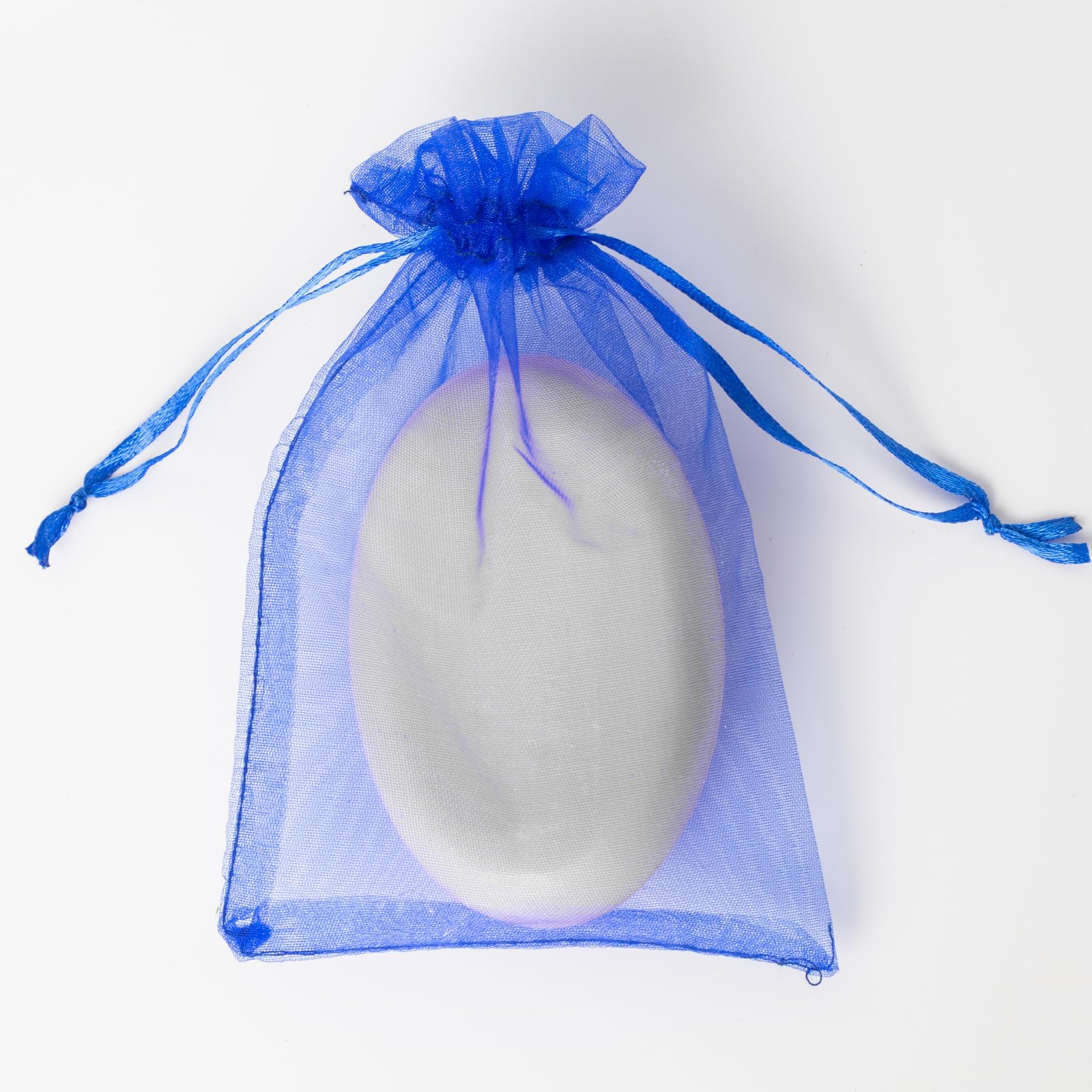 100PCS 4x6 Inches (10x15cm) Blue Organza Drawstring Bags - Small Mesh Gift Bags for Jewelry, Soaps, Makeup & Party Favors | Wedding, Birthday, Baby Shower & Holiday Packaging Supplies