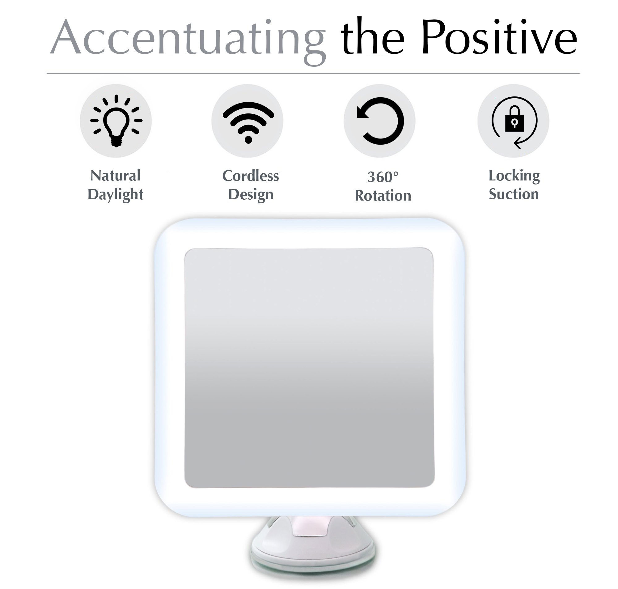 Fancii 10X Magnifying Makeup Mirror with LED Lights - Daylight Vanity Mirror, Cordless, 360° Rotation, 6.5