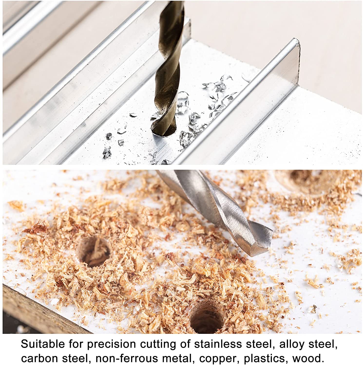 Auniwaig 2.2mm HSS Twist Drill Bit Set - 5pcs High Speed Steel Jobber Drill Bits for Steel & Aluminum Alloy - Perfect for Metalworking, Woodworking, and DIY Projects