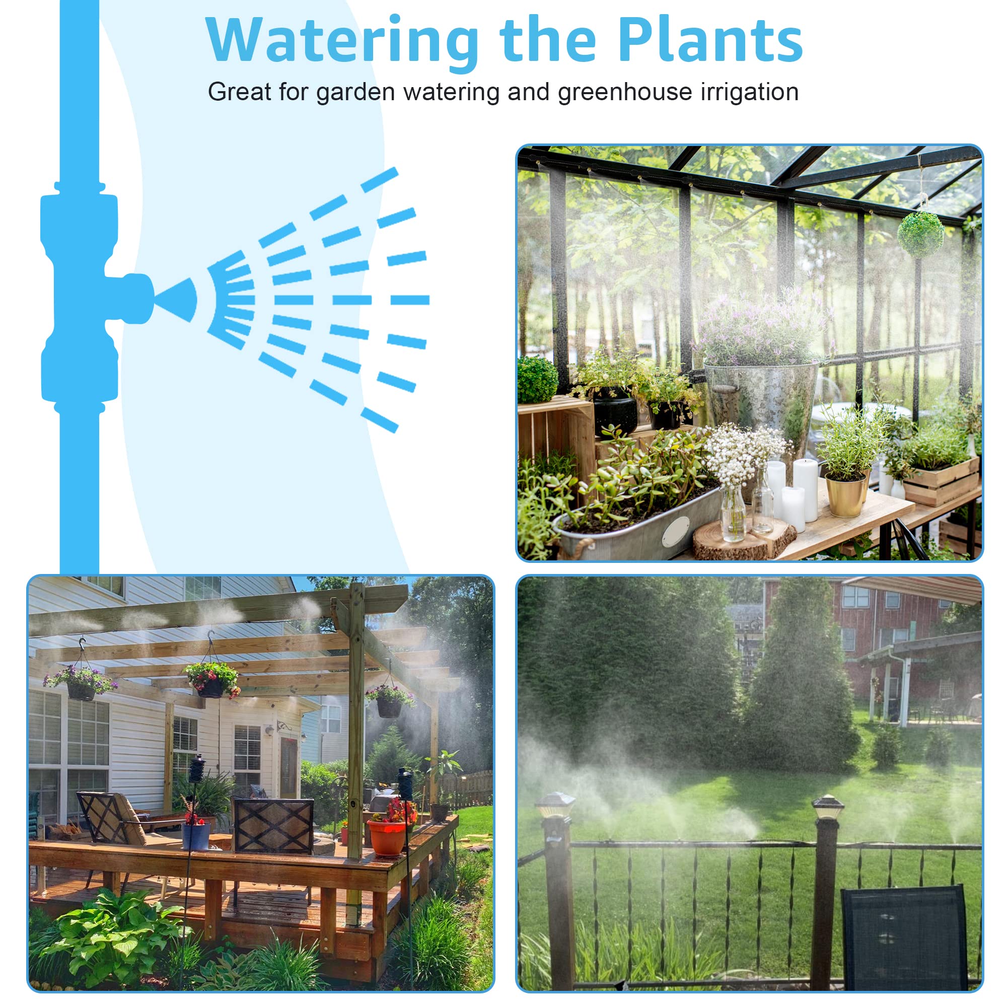 Bonviee 26FT Outdoor Misting Cooling System - 8 Nozzle Patio Mister Kit with 3/4