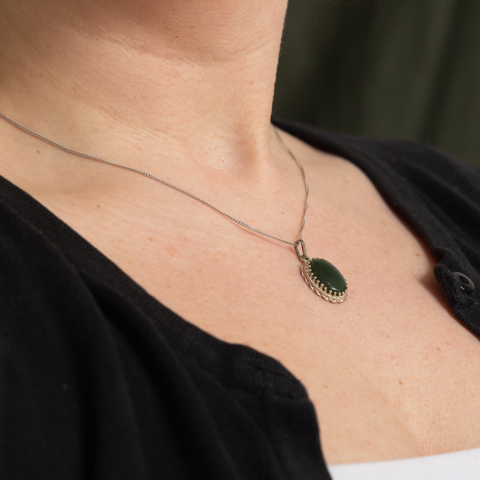 4.80ct Oval Cabochon Nephrite Jade Pendant - Natural Green Gemstone Jewelry for Women, Handmade Necklace Gift for Mother's Day & Birthday | Spiritual Healing, Meditation & Fashion Accessory