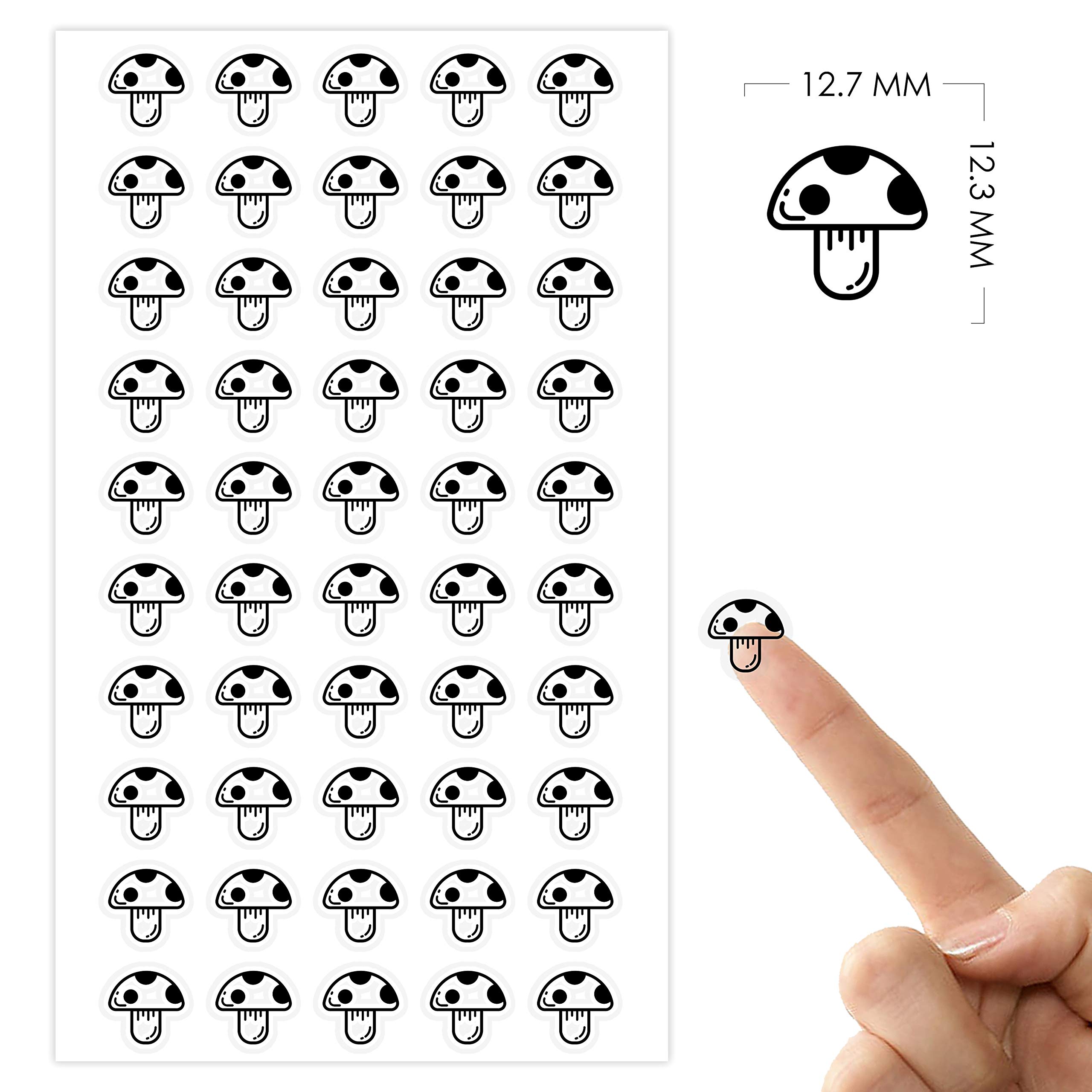 ARK Creation 50 Wedding Meal Stickers for Place Cards - Elegant Menu Choice Labels for Wedding Seating - Perfect for Buffet, Plated Dinners & RSVP Cards (Black, Mushroom Design)