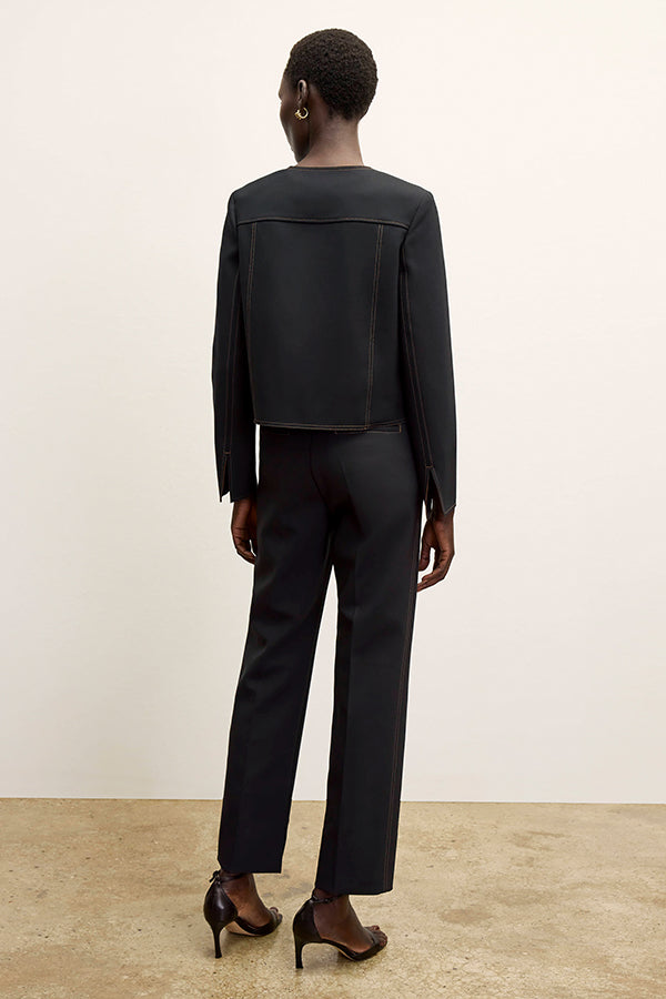 Sella Pant Luxe Wool Pants for Women - Black/Light Saddle Color - Premium Comfort & Style for Office, Travel & Casual Wear