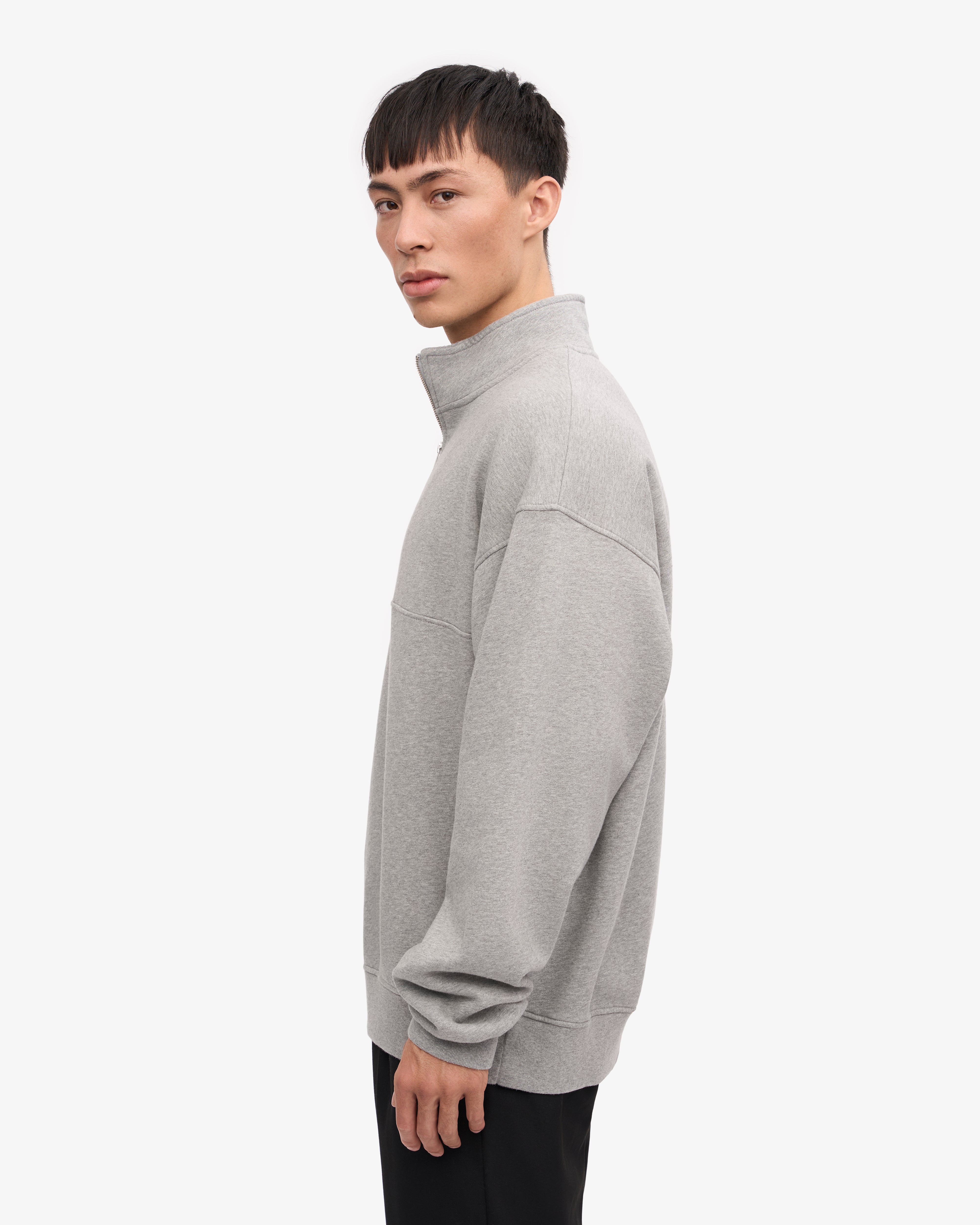 Organic Cotton Quarter Zip Sweatshirt for Men & Women | Heather Grey | Comfortable & Eco-Friendly | Perfect for Casual Wear & Outdoor Activities