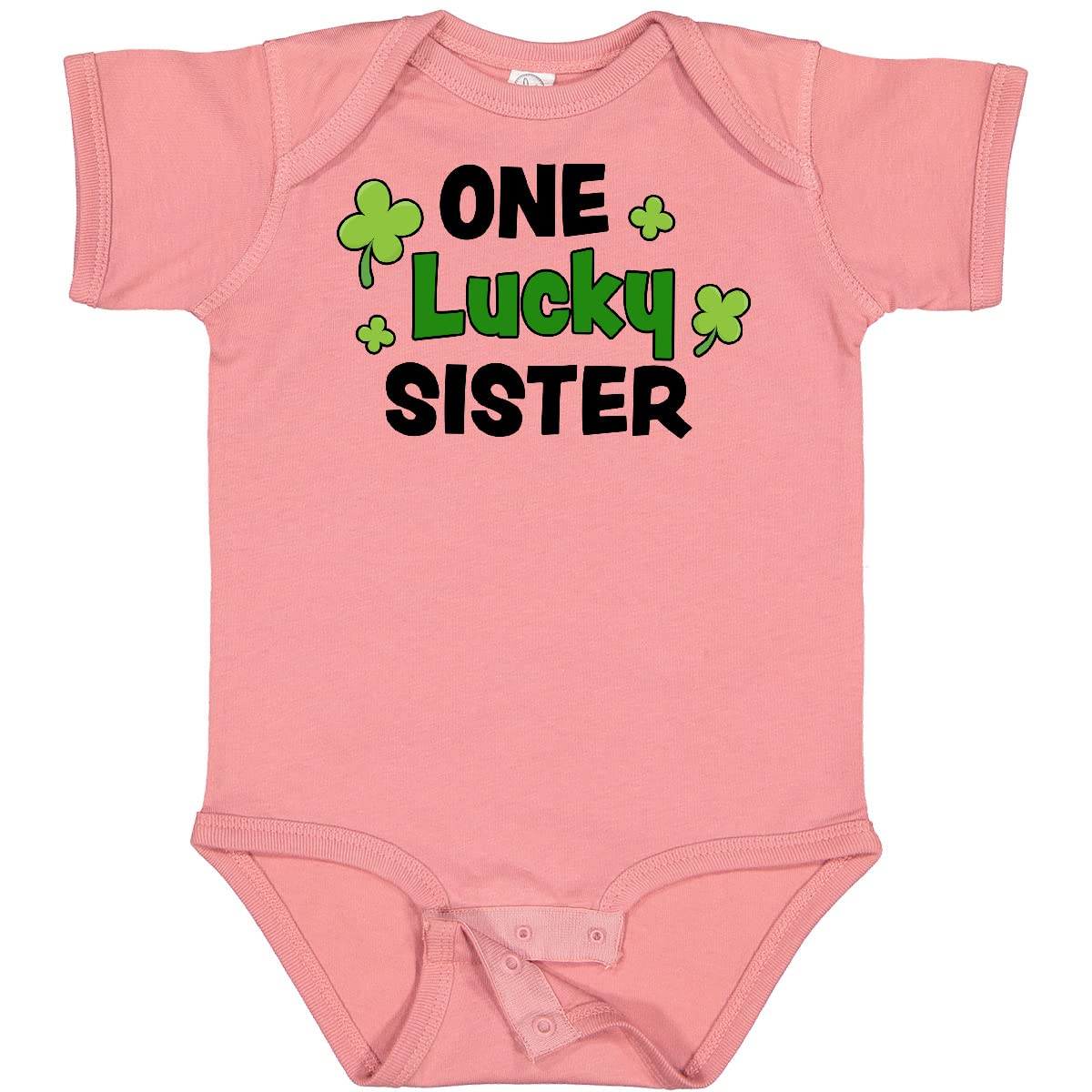 Inktastic Lucky Sister with Shamrocks Baby Bodysuit - Cute St. Patrick's Day Outfit for Infant Girls, Perfect for Family Photos & Holiday Celebrations