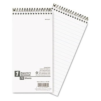 Ampad Evidence Recycled Reporter's Notebooks - 4x8 Inches, 70 Sheets, Pack of 50 - Eco-Friendly Writing Pads for Journalists, Students & Office Use - Perfect for Note-Taking, Interviews & Meetings