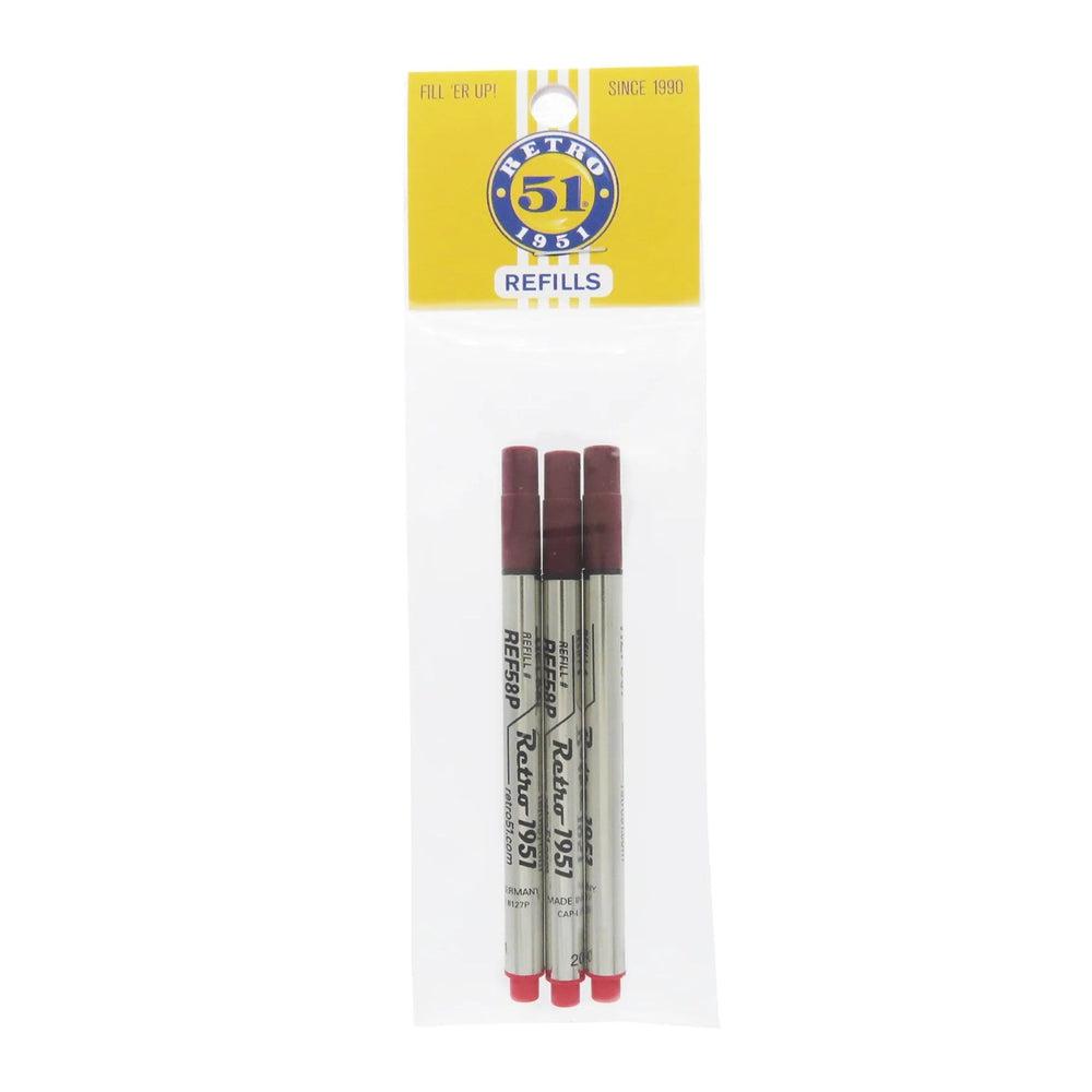 Retro 51 Tornado Capless Rollerball Pen Ink Refills - 3 Pack for Smooth Writing - Perfect for Office, Journaling & Gift Giving