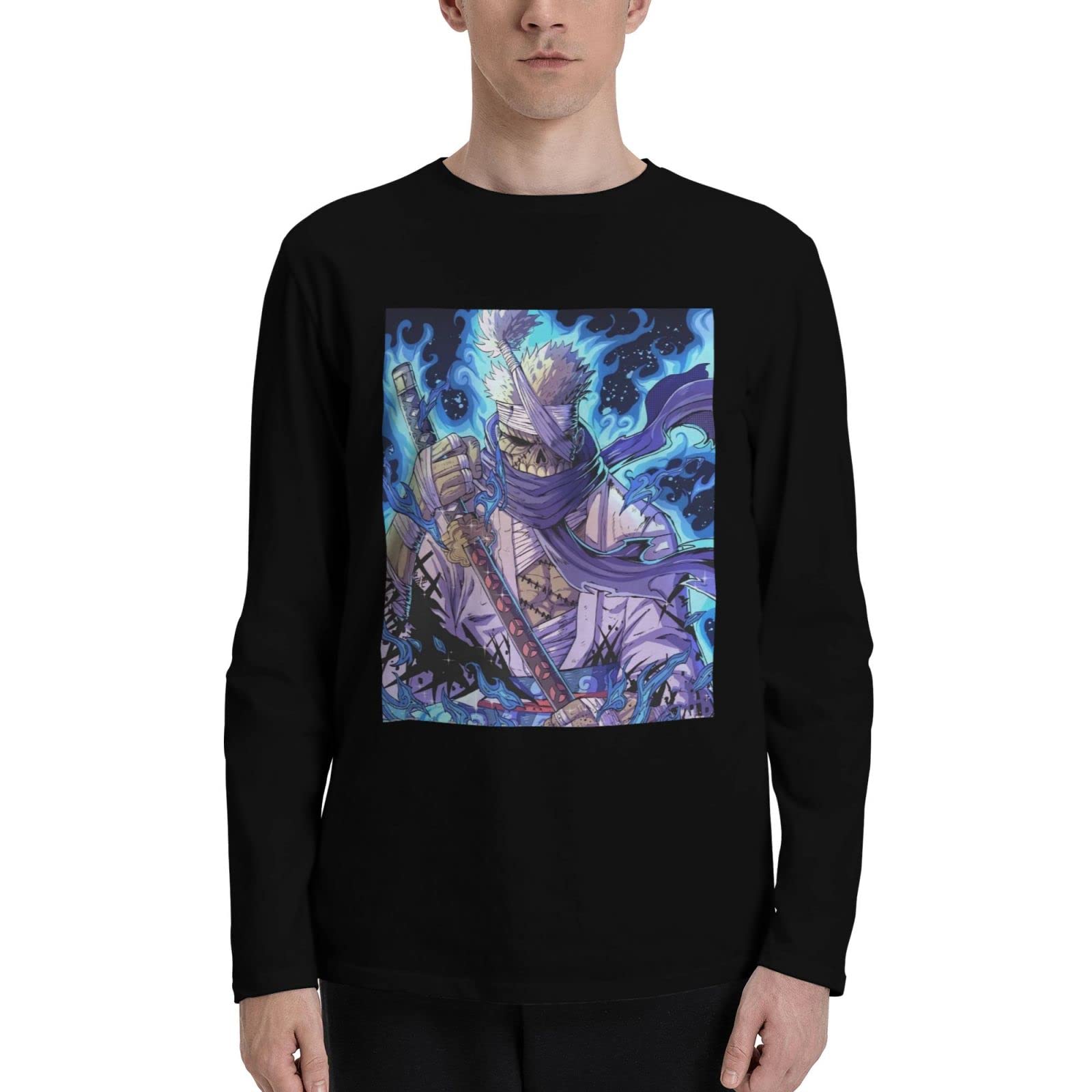 One Piece Anime T-Shirt for Men - Long Sleeve Casual Tee - Black - Perfect for Cosplay, Anime Conventions & Everyday Wear