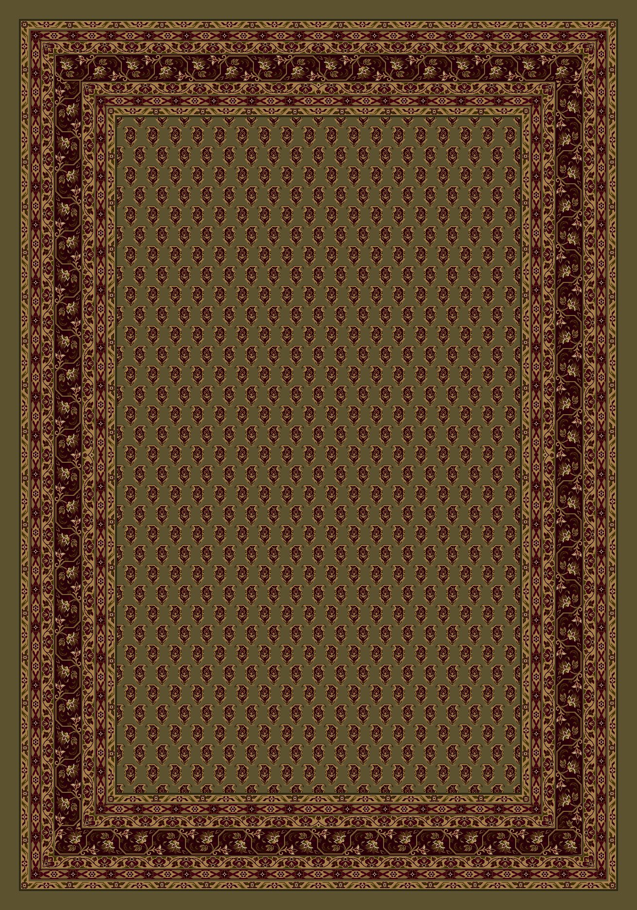 Premium Golden Tobacco Rug - Handmade Serabend Design, Oval 5'4