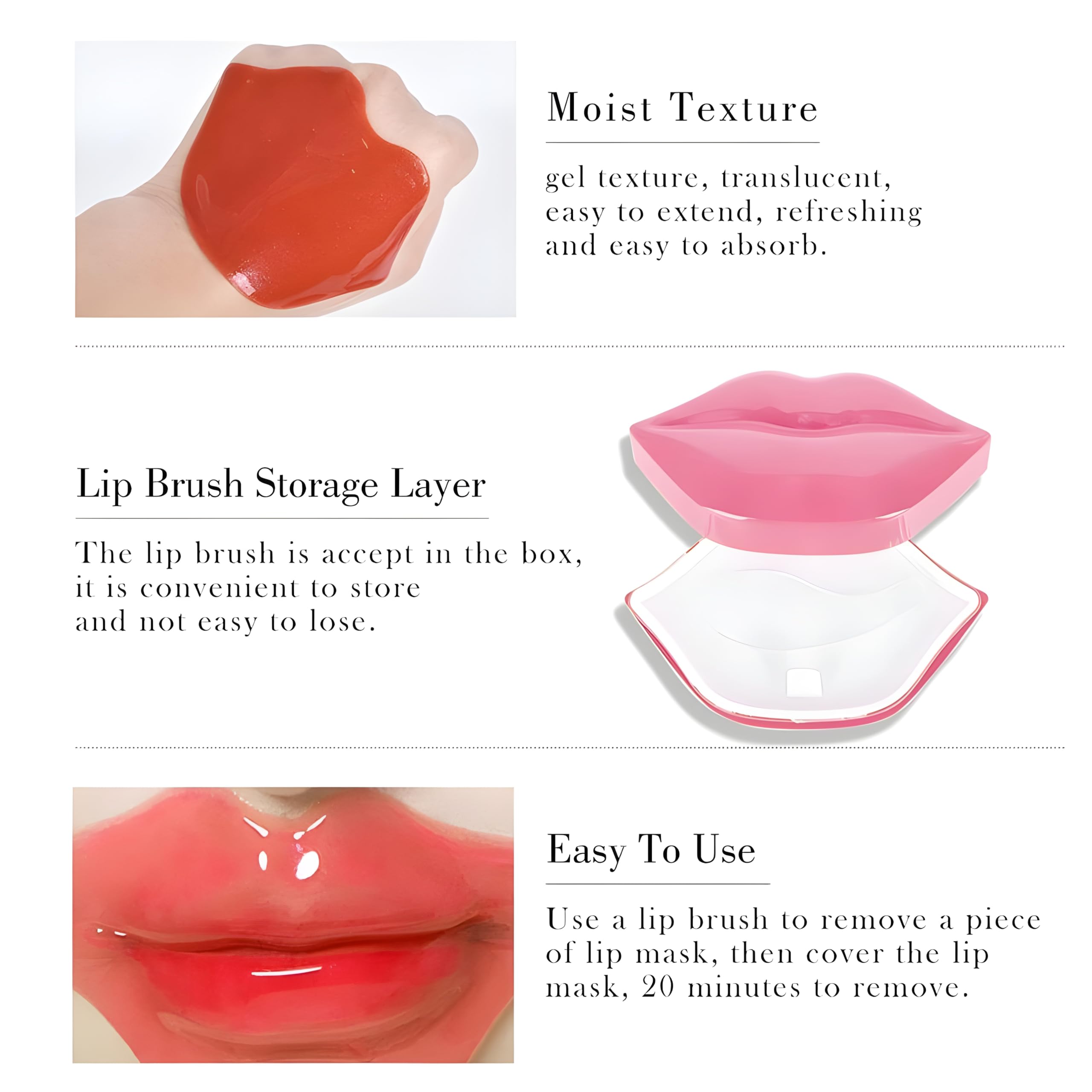 20 Pcs Hydrating Lip Mask for Overnight Care - Reduces Lip Lines & Restores Moisture, Nourishing Gel Treatment for Plump Lips - Perfect for Dry Lips, Nighttime Skincare & Daily Lip Care Routine