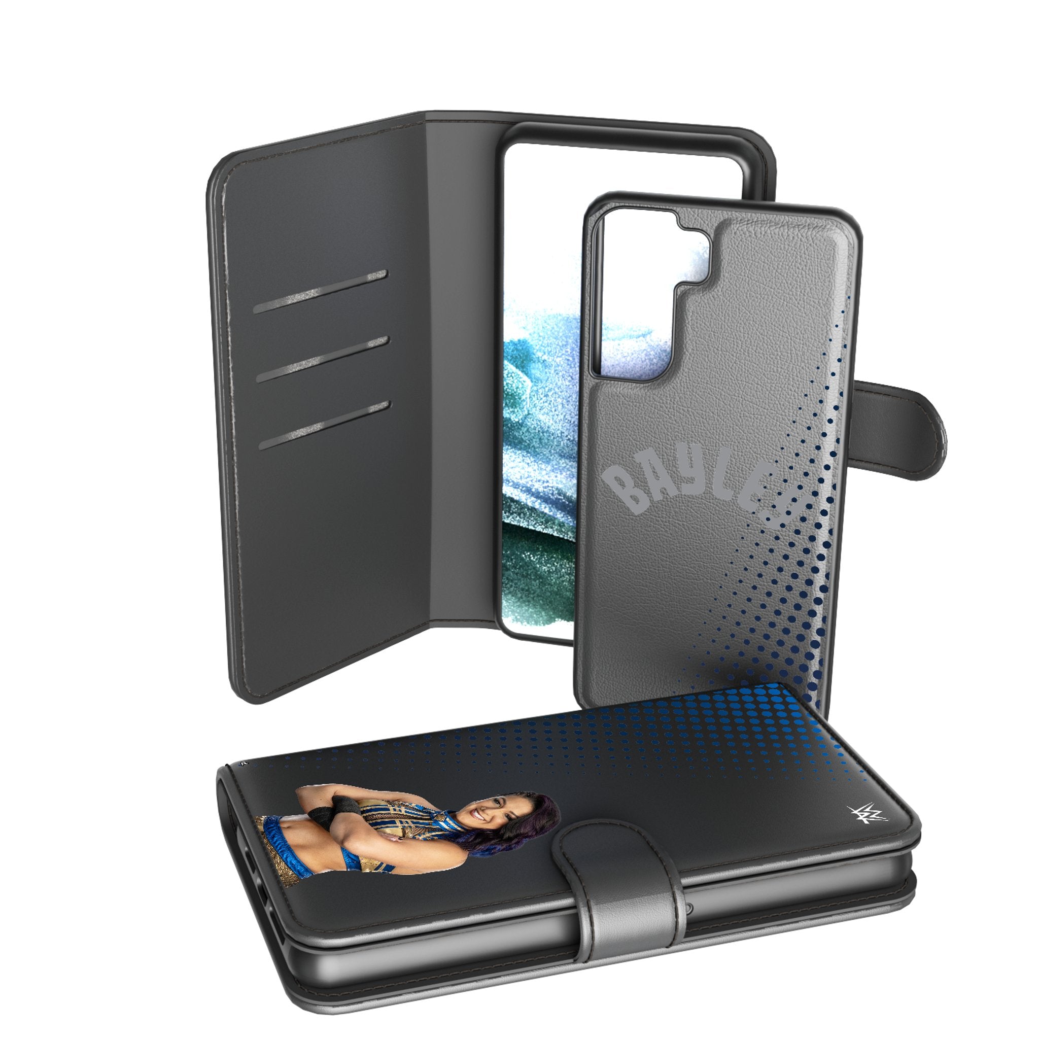 Bayley Superstar Wallet Phone Case for iPhone & Samsung - Slim RFID Blocking Credit Card Holder with Wrist Strap - Perfect for Travel, Shopping & Everyday Use