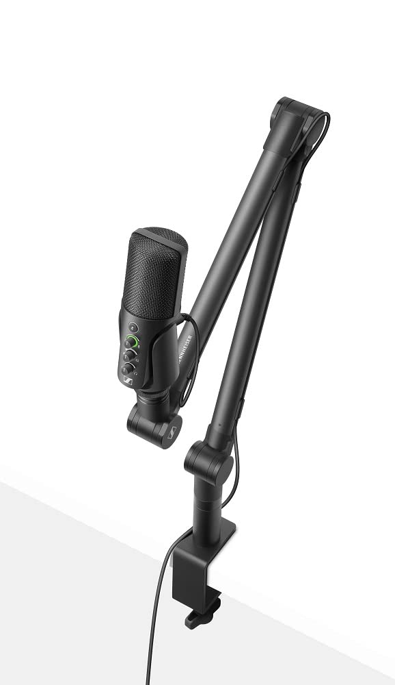 Sennheiser Professional USB Condenser Microphone Kit with Boom Arm - Studio Quality Streaming Mic for Podcasting, Gaming & YouTube (Includes 3m USB-C Cable & Mic Pouch) - Perfect for Home Studio & Live Broadcasts