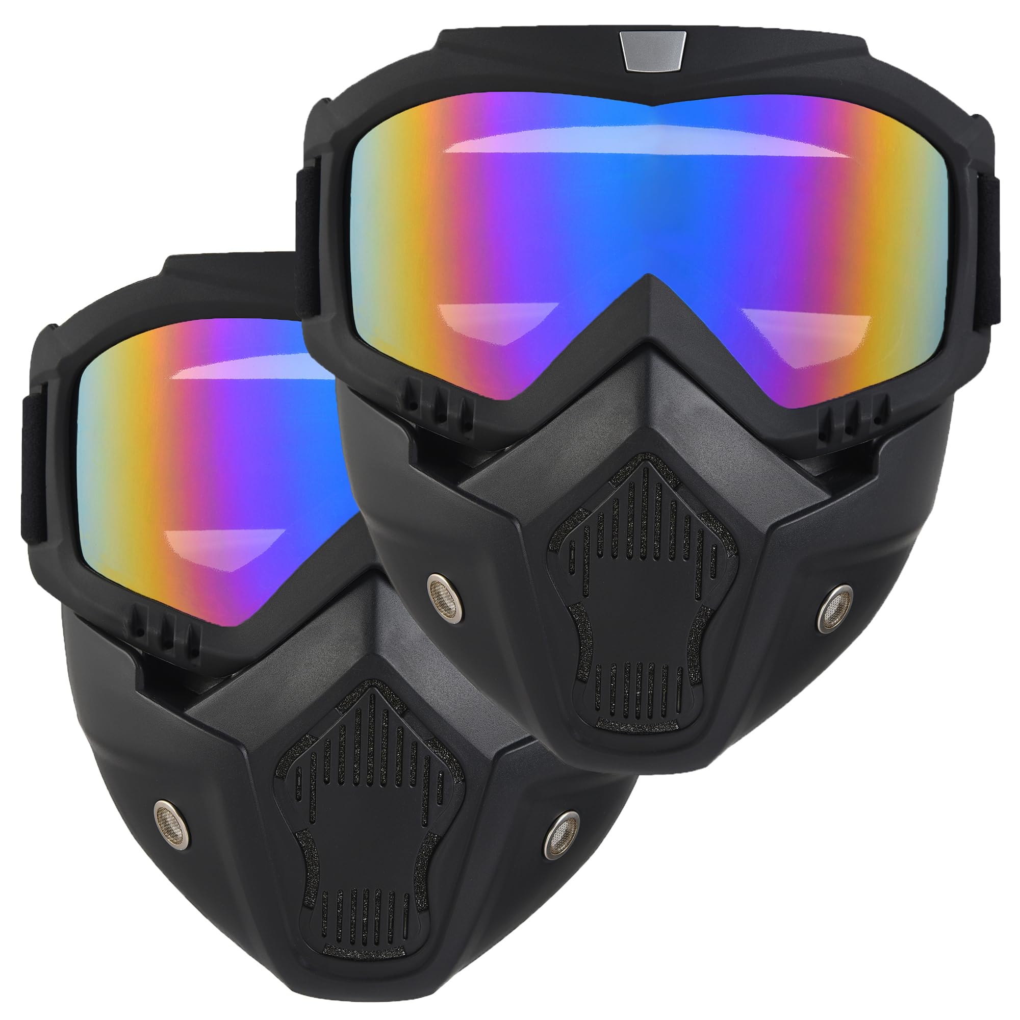 Tactical Airsoft Full Face Mask - Adjustable Paintball & Motorcycle Helmet Goggles with Removable Face Shield for Men & Women - Perfect for Airsoft Games, Paintball Battles & Motorcycle Riding Protection