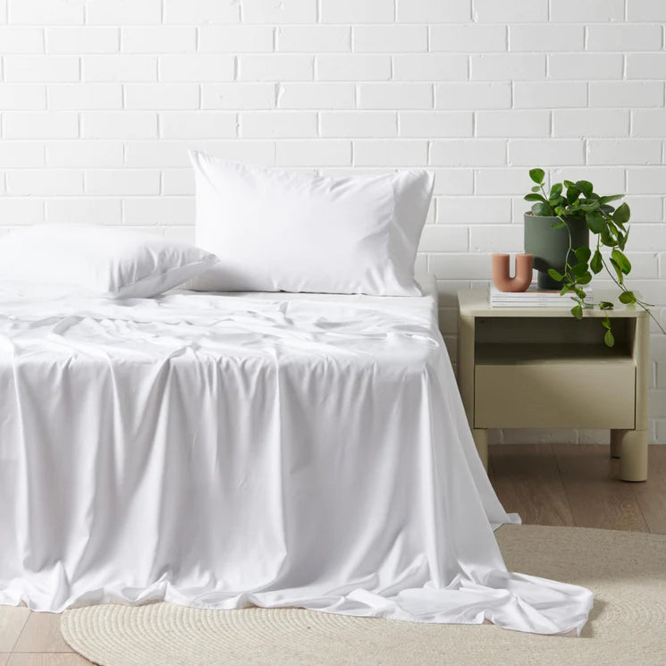 Premium Madeleine Hotel Linen Bamboo Cotton Sheets Set - Soft & Breathable White Bedding for Luxury Hotels & Home Use