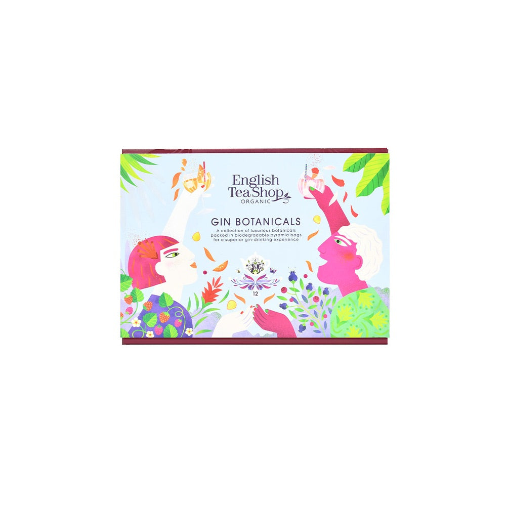 Premium English Tea Shop Gift Pack - Gin Botanical Infused 12 Pyramid Tea Bags | Perfect for Tea Lovers, Unique Gifts & Relaxing Afternoons