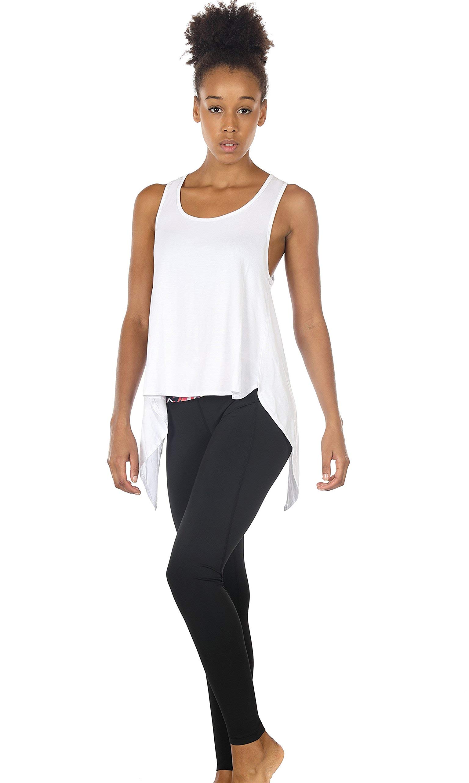 Icyzone Women's Tie Back Yoga Tops - Lightweight Workout Tank Tops, Breathable Athletic Gym Shirts for Yoga, Running, Fitness & Casual Wear