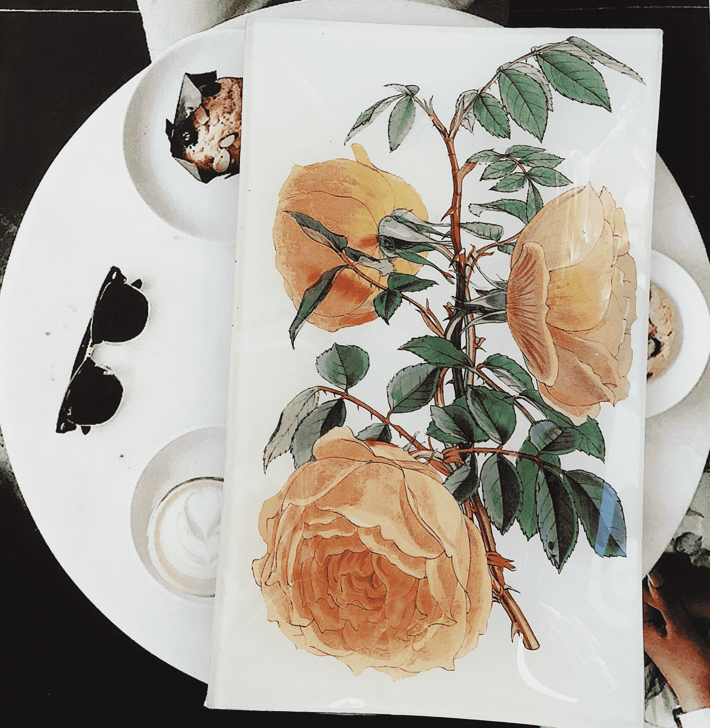 Peach Rose Blossoms Decoupage Glass Tray - Elegant Serving Tray for Tea Parties, Bridal Showers & Home Decor