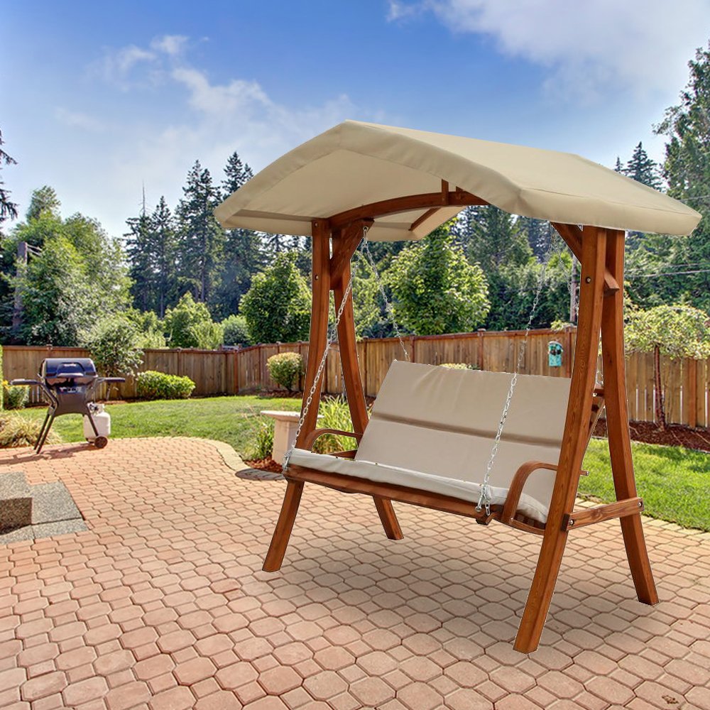Wooden Point Swing Replacement Canopy Top Cover for RipLock 350 - Durable Outdoor Shade Canopy for Patio, Garden, and Backyard Relaxation