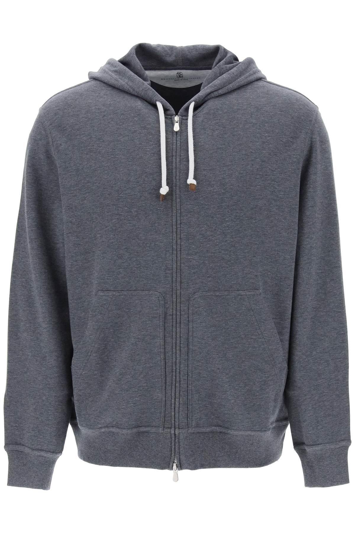 Brunello Cucinelli Men's Zip-Up Hoodie - Premium Techno Cotton Pullover for Casual Wear & Outdoor Activities