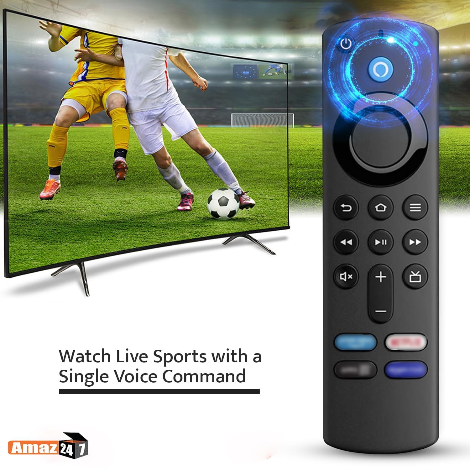 AMAZ247® Replacement Voice Remote Control for Fire TV Stick & Fire TV - Compatible with Alexa, Streaming, Movies, and Gaming