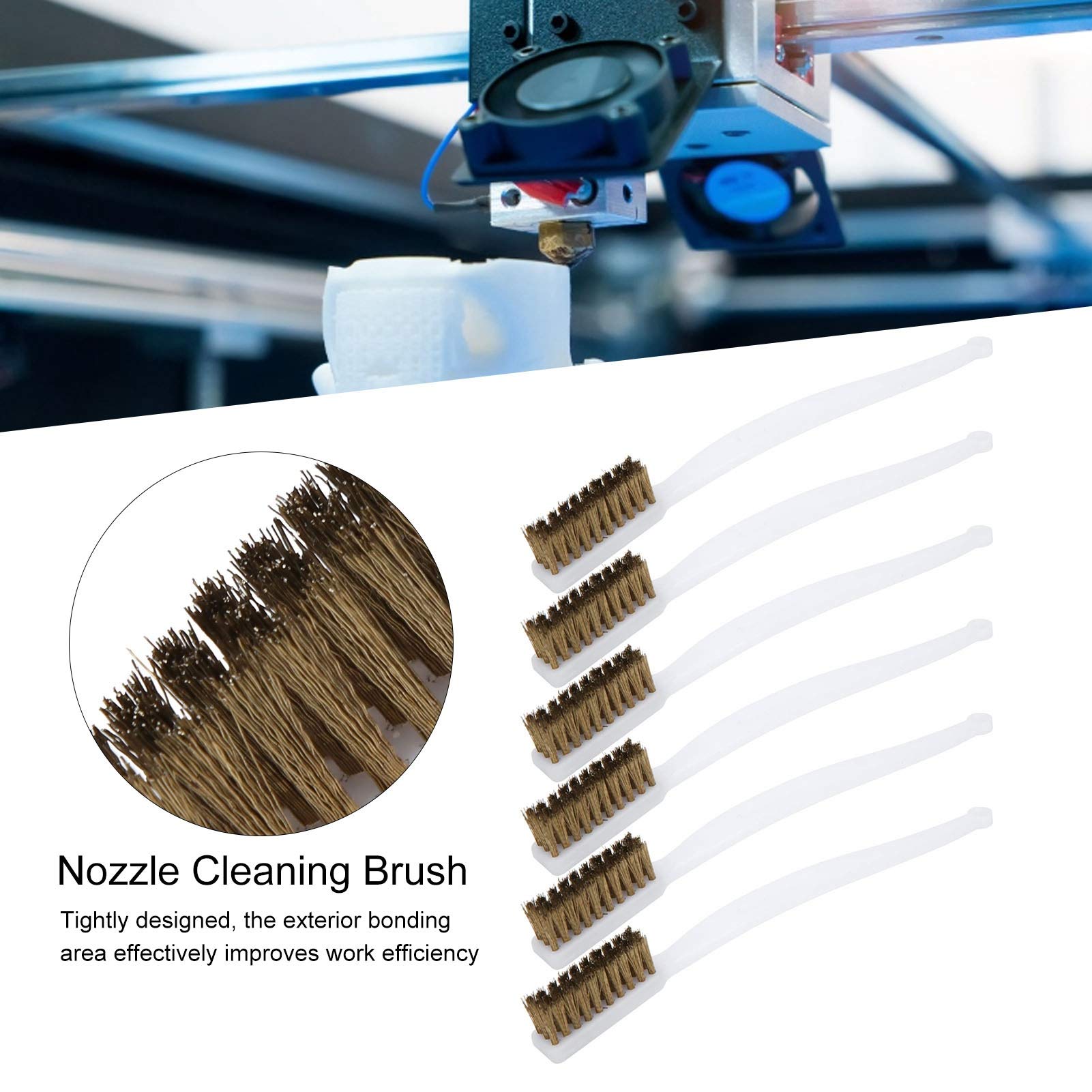 Copper Wire Brush for Rust Removal & Cleaning - Heavy Duty Industrial Wire Brush for Nozzle, Metal, and Surface Cleaning - Ideal for Industrial Maintenance, Automotive Repair, and DIY Projects