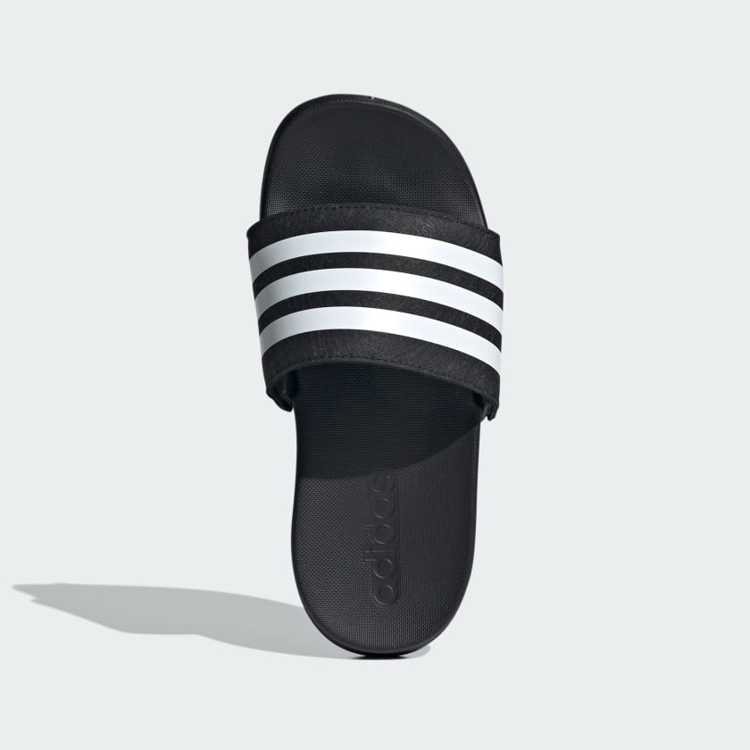 Adidas Kids Adilette Comfort Slides - Black & White Sandals for Boys & Girls | Perfect for Pool, Beach, and Summer Outfits
