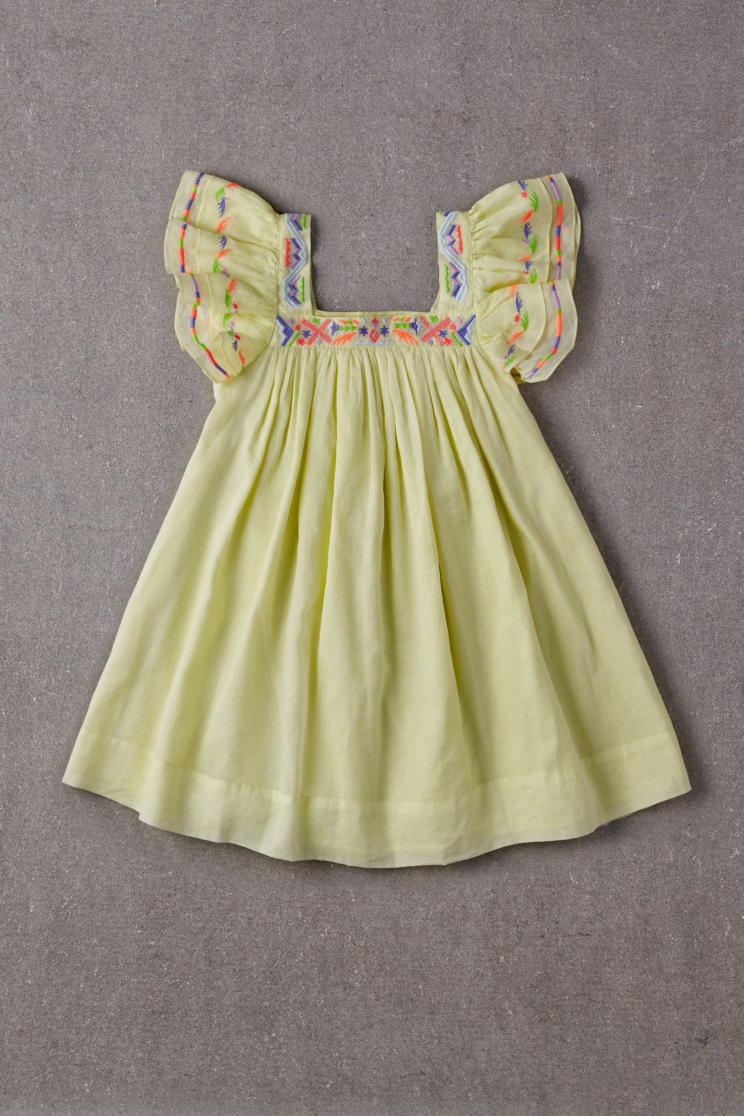 Nellystella Chloe Girls' Lemon Sour Dress - Cute Floral Summer Dress for Toddler Girls | Perfect for Parties, Photos & Outdoor Play