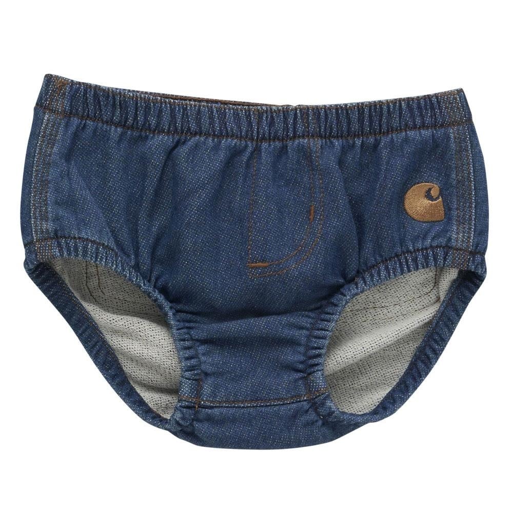 Infant Rugged Flex Denim Diaper Cover - Medium Wash Denim for Babies | Perfect for Playtime, Daycare & Outdoor Adventures