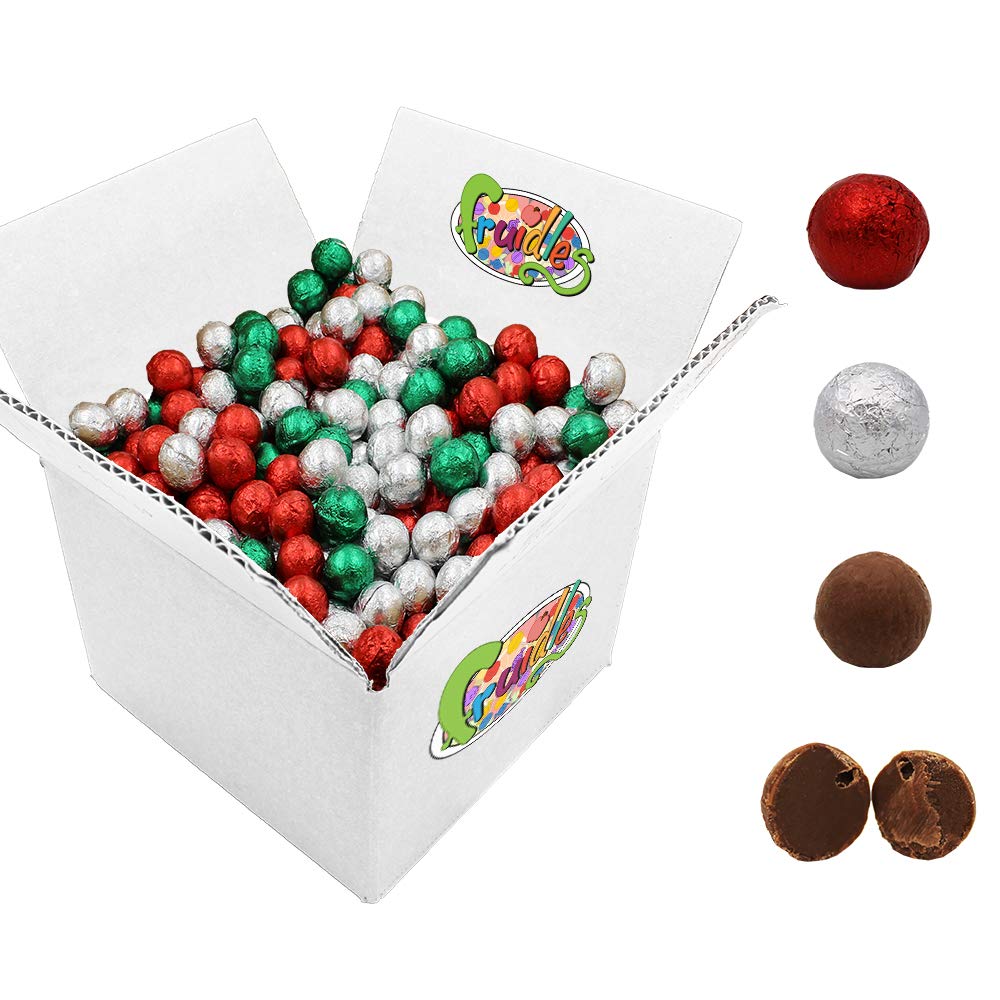 Fruidles Christmas Milk Chocolate Balls - Individually Wrapped Kosher Certified Dairy Chocolate - 5lb Bulk Pack with Resealable Bag - Perfect for Holiday Parties, Gift Bags & Festive Treats