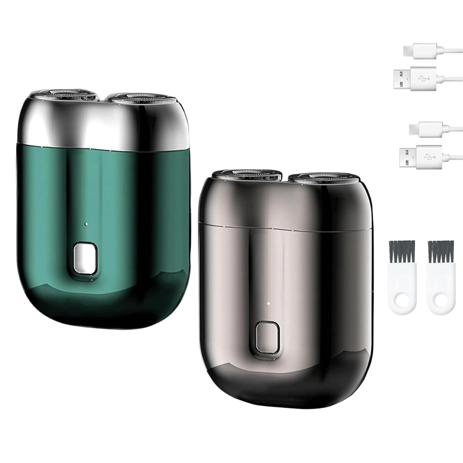 2025 New Mini Dual-Head Electric Shaver - Portable Travel Shaver for Men, Rechargeable Cordless Facial Hair Trimmer (2 Pack) - Perfect for Home, Office & Travel Grooming