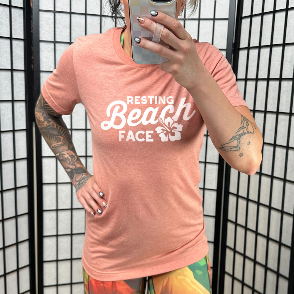 Resting Beach Face T-Shirt - Unisex Casual Comfort Fit for Men & Women - Perfect for Beach Vacations, Summer Outings, and Relaxing Weekends