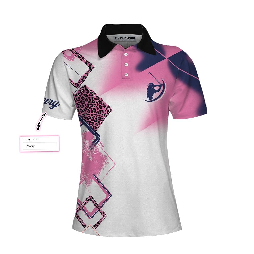 HYPERFAVOR Custom Women's Golf Shirts - Short Sleeve Polo Shirts with 'Swing Swear Repeat' Design - Breathable & Comfortable for Golfing, Practice & Casual Wear